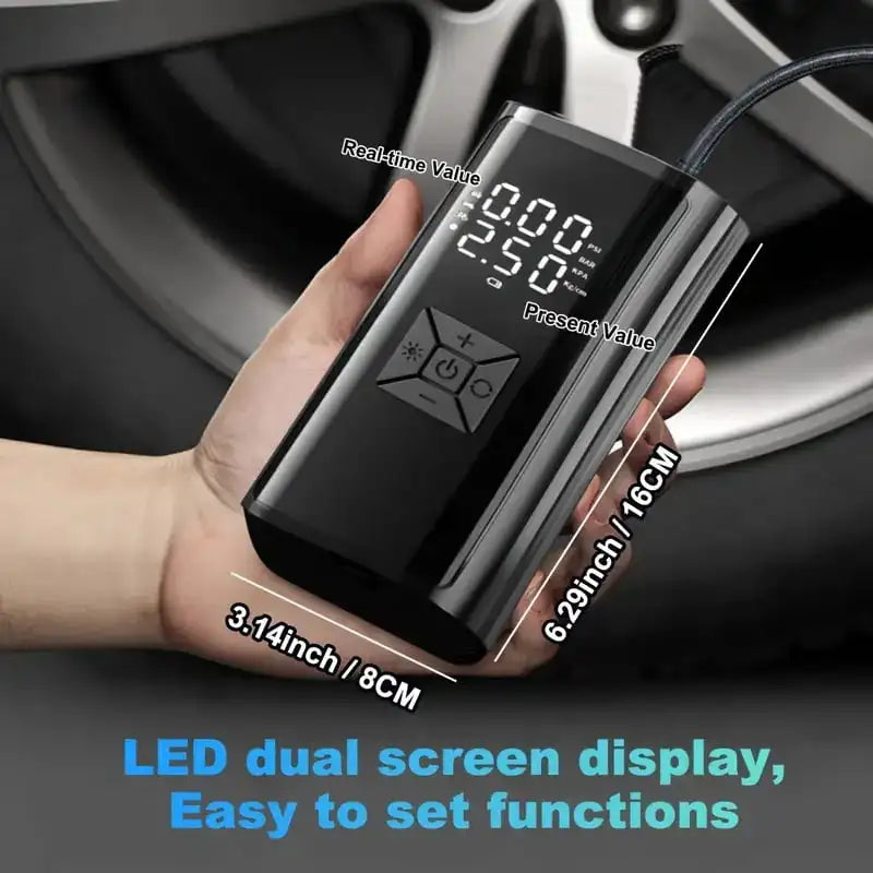 Car Tire Inflator Air Pump Cordless With Digital Gauge And LED Light