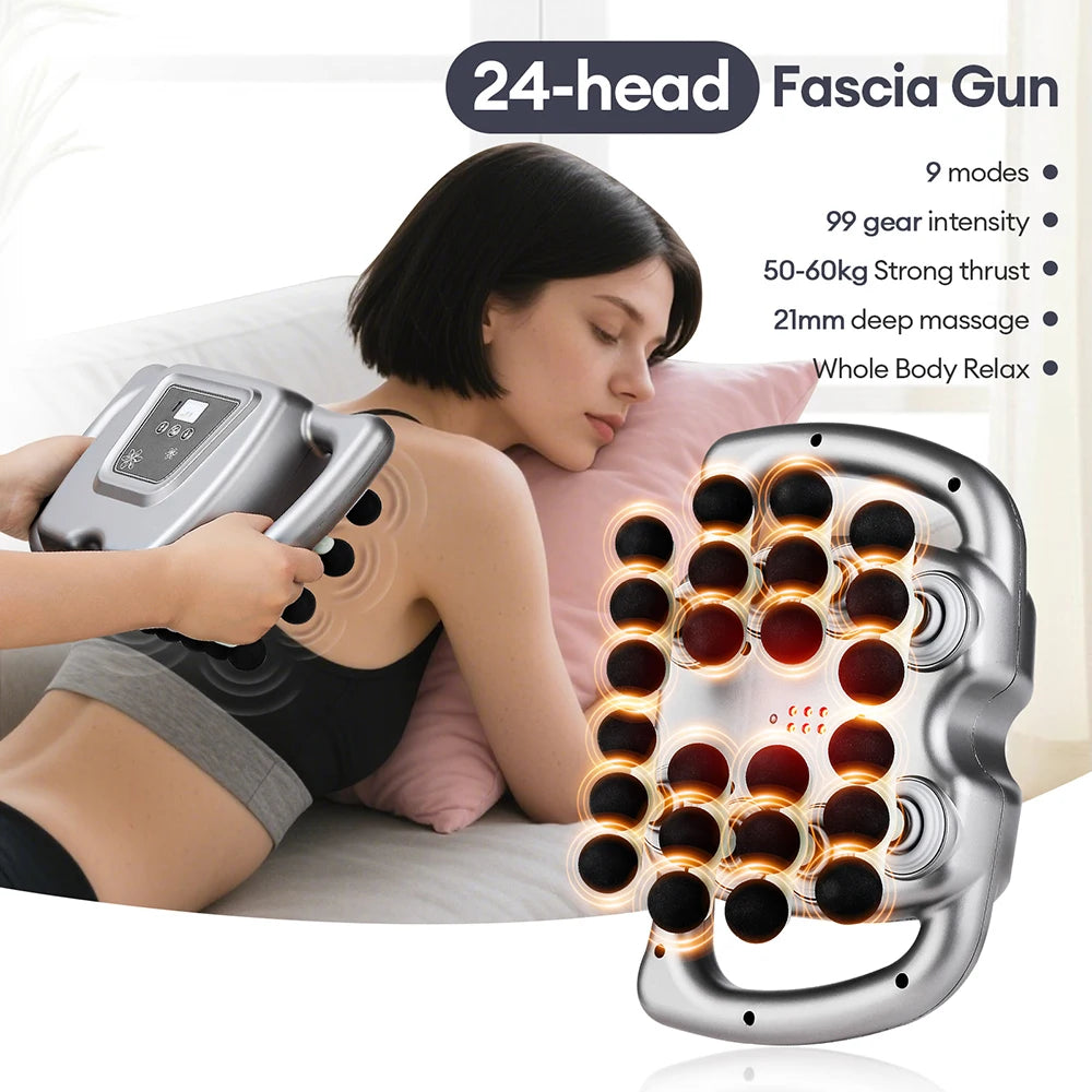 24-Head Fascia Massage Gun With 9 Modes