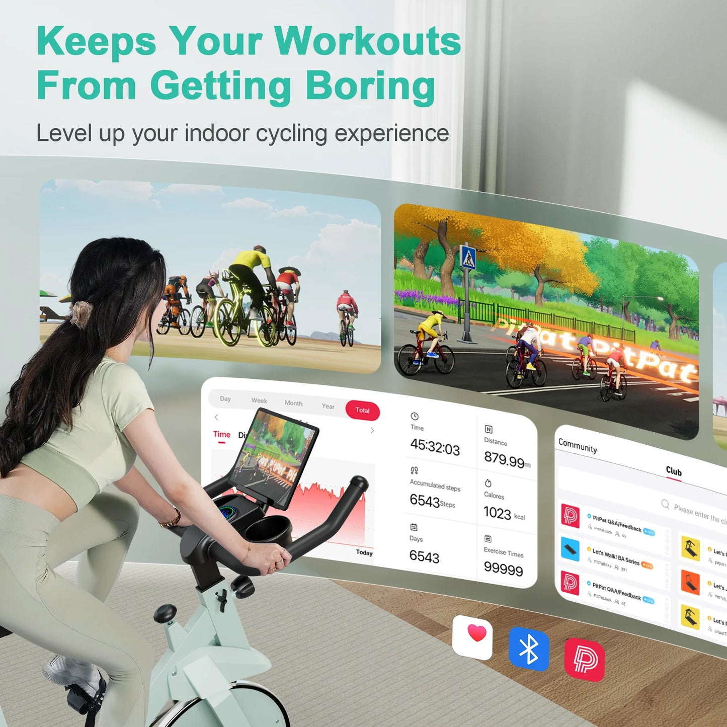 Superun Exercise Bike 32-Level Magnetic Resistance Home Trainer