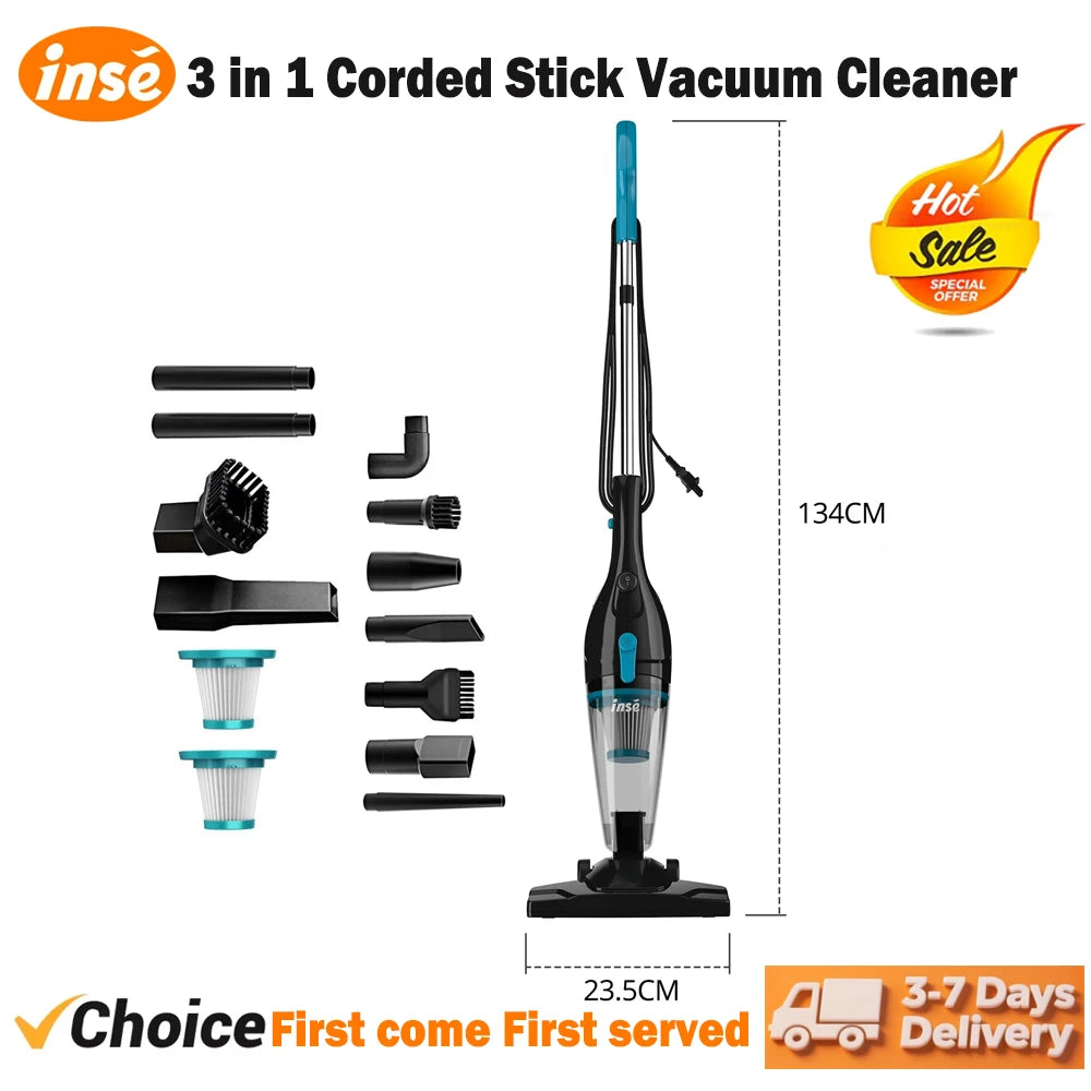 INSE Corded Vacuum Cleaner R3S R6X ThreeInOne Handheld
