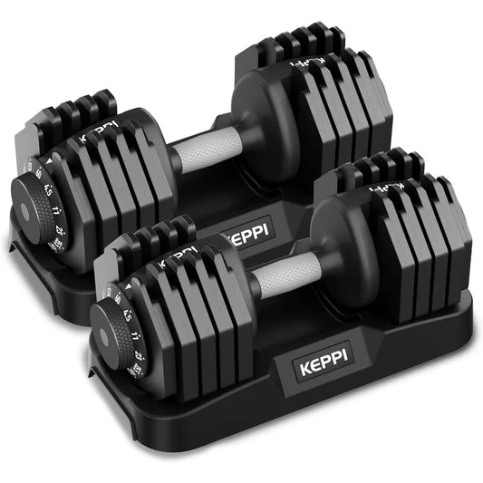 Keppi Adjustable Dumbbells Set Anti Slip Metal Fast Adjust Handles