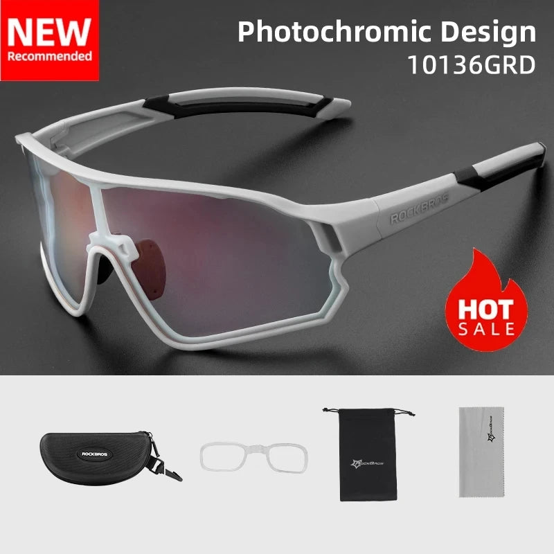 Rockbros Lightweight Photochromic Cycling Sunglasses With UV400