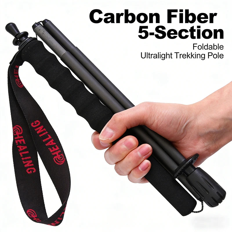 OKHEALING Ultralight Foldable Trekking Poles Carbon Fiber