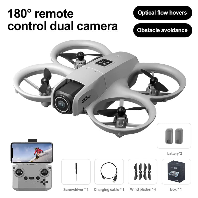 JIKEFUN GT3 RC Mini Drone 4K Dual Camera Aerial Photography