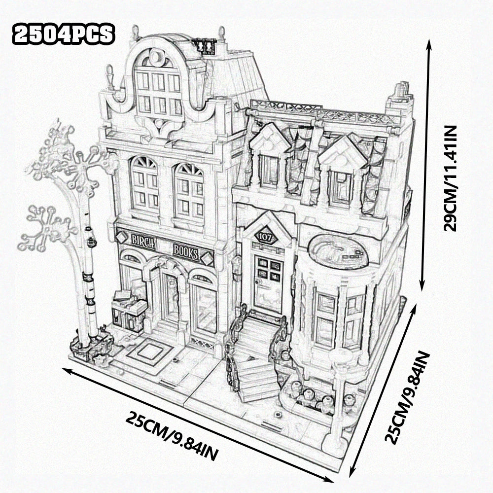 Brick Bank Corner MOC Street View Building Blocks Set