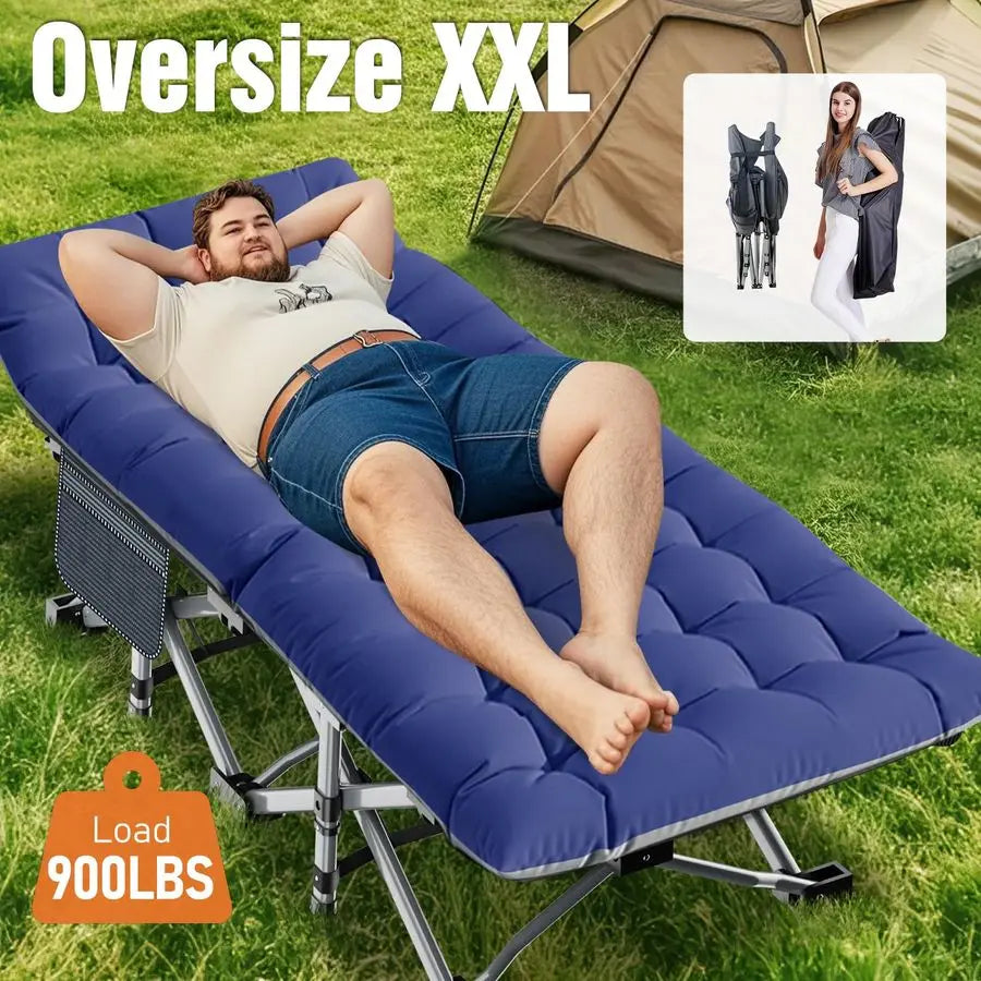 Folding Camping Cot With Pad For Adults Portable Camp Bed