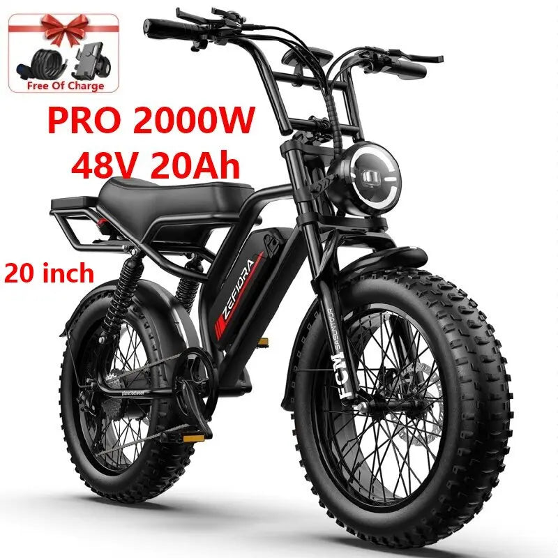 ZEFIORA Electric Fat Bike 1000W 30-50 MPH 30-60 Miles