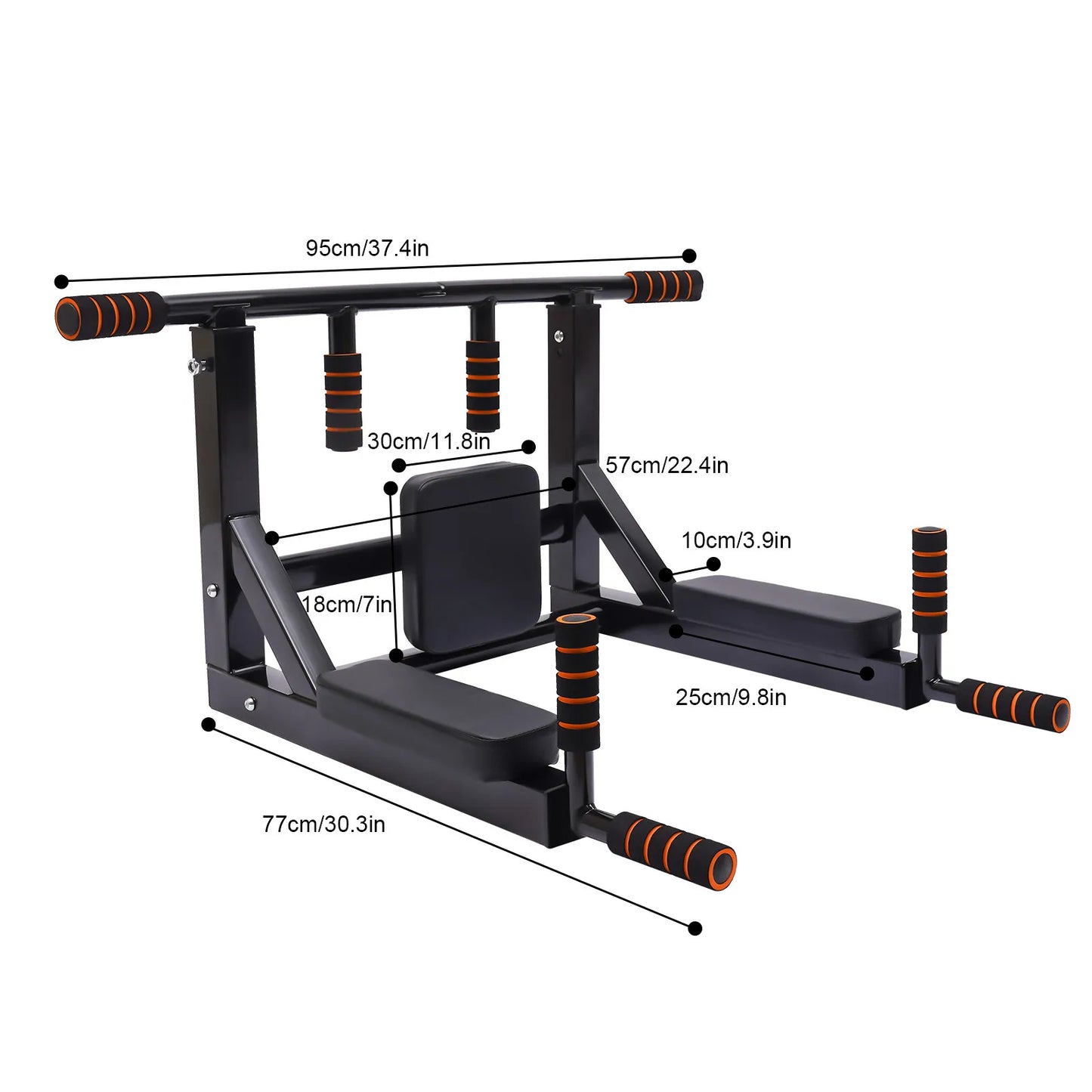 Wall Mounted Pull Up Bar And Dip Station 200kg Capacity