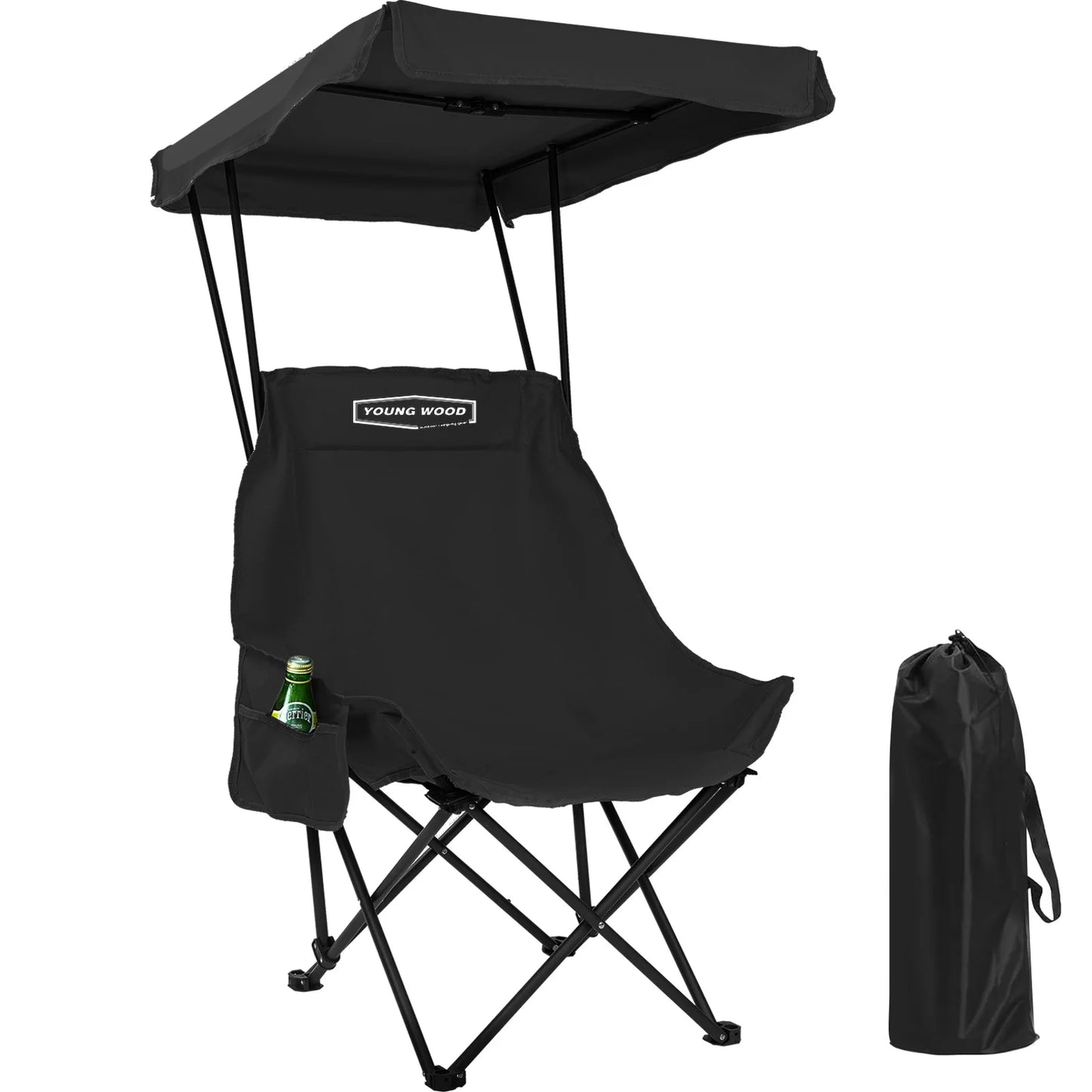 GERC Camping Chair With Shade Canopy Portable Easy Open