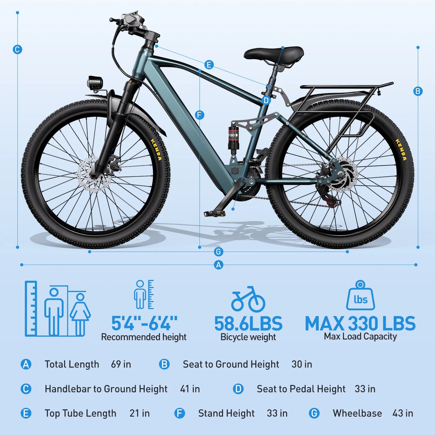 Electric Mountain Bike For Adults With 36V 500W Motor