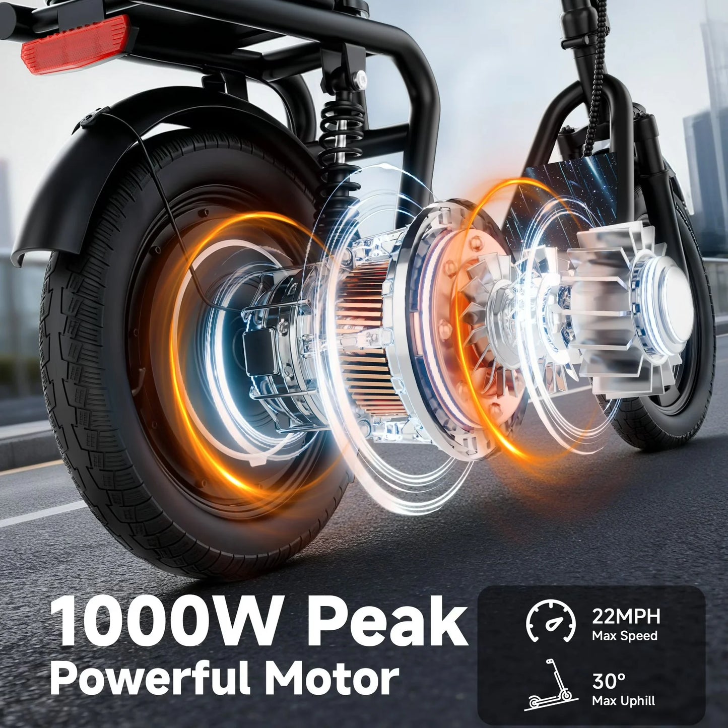 Electric Scooter For Adults With Seat And Long Range Battery
