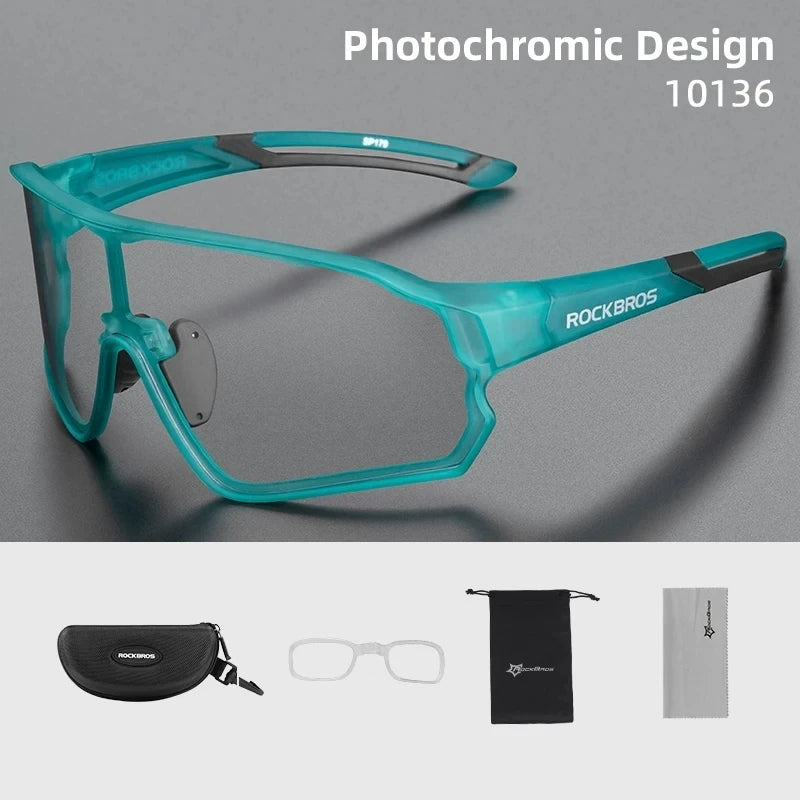Rockbros Lightweight Photochromic Cycling Sunglasses With UV400