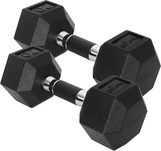 Yes4All Hex Dumbbells With Chrome Rubber Grip Encased