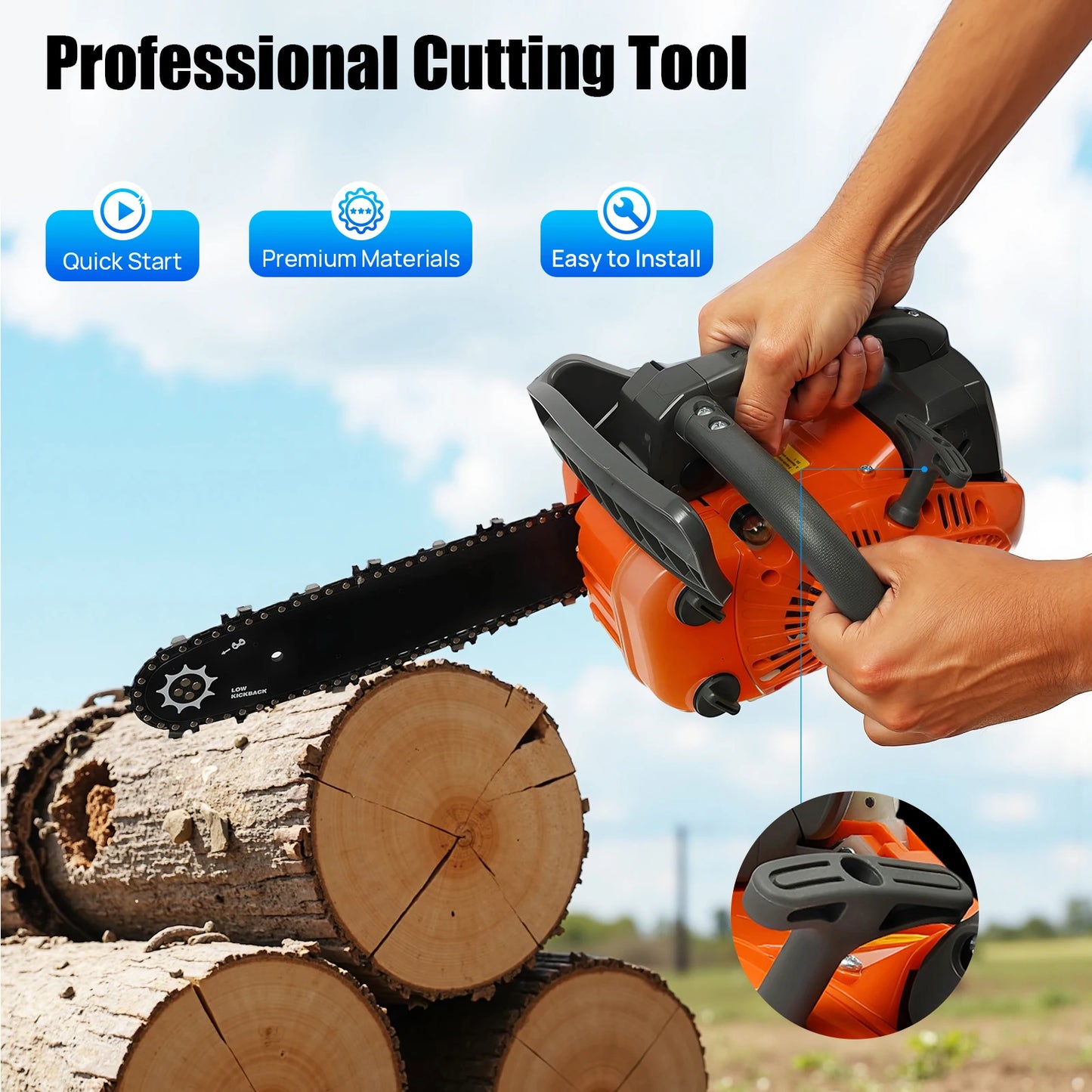 Top Handle Gasoline Chainsaw Two Stroke Engine