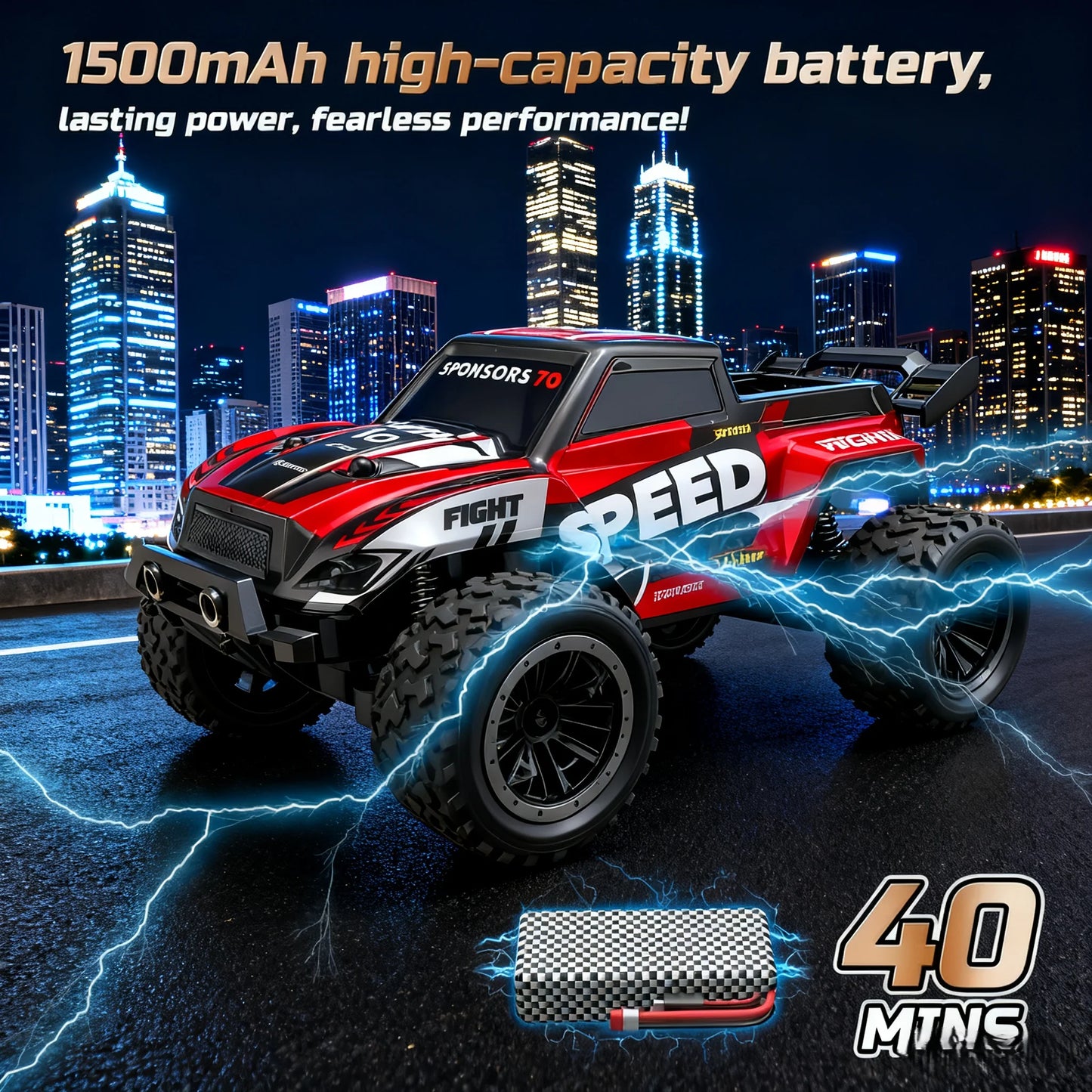 2.4GHz Remote Control Four-Wheel Drive Off-Road Truck With LED Lights