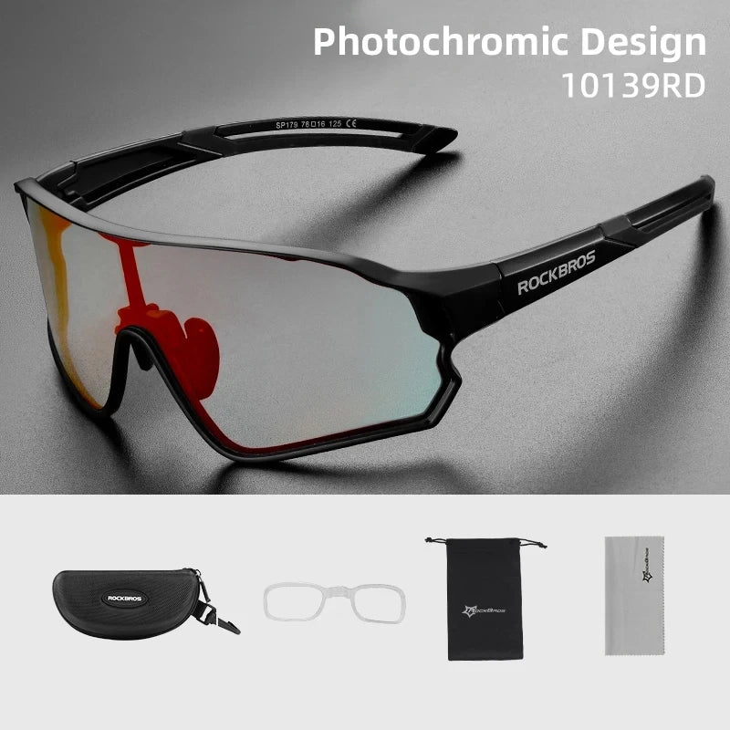 Rockbros Lightweight Photochromic Cycling Sunglasses With UV400