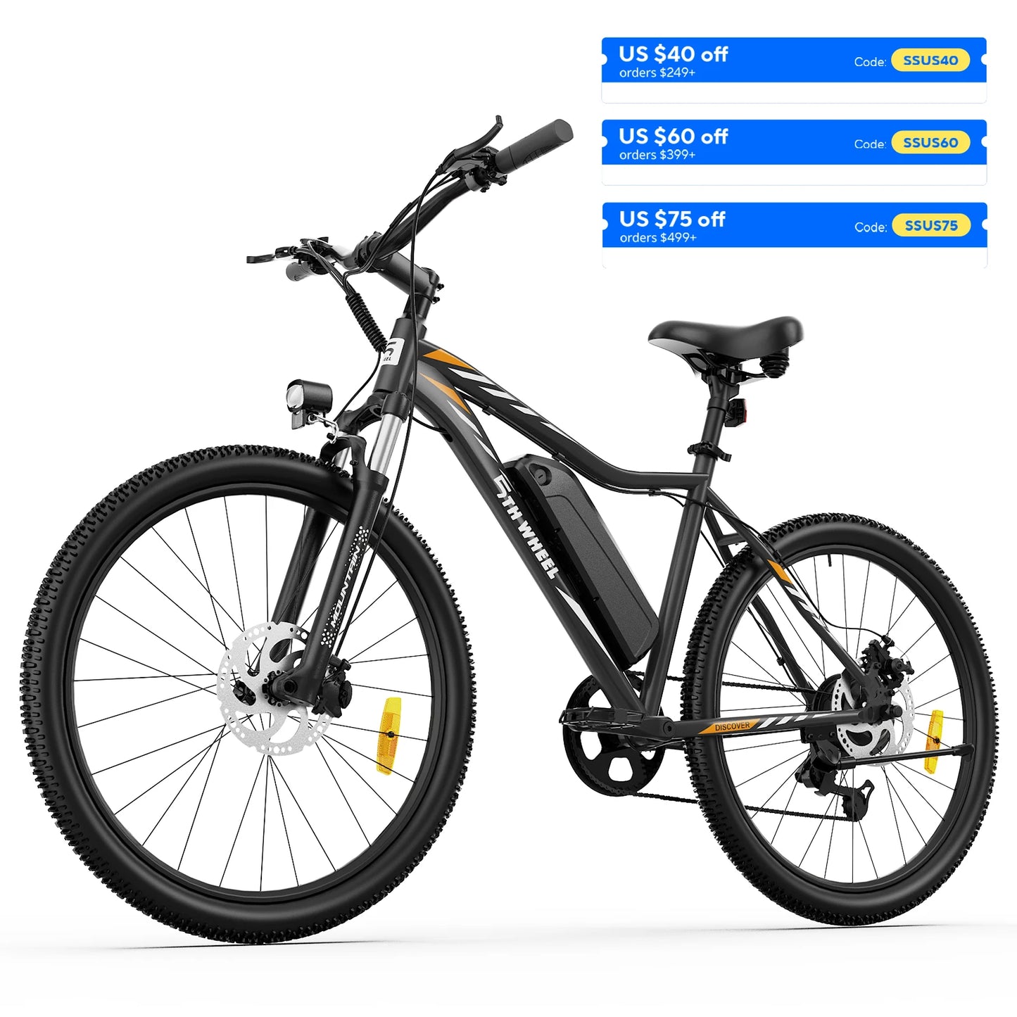 5TH WHEEL AB17 Electric Bike With 700W Peak Motor And Front Suspension 23 MPH
