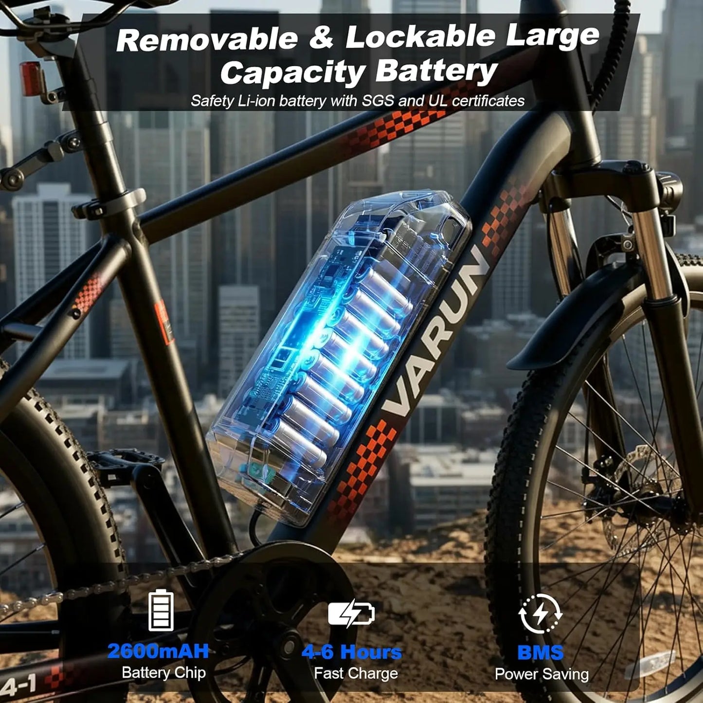 Peak 500W Electric Bike For Adults With Removable 36V Battery