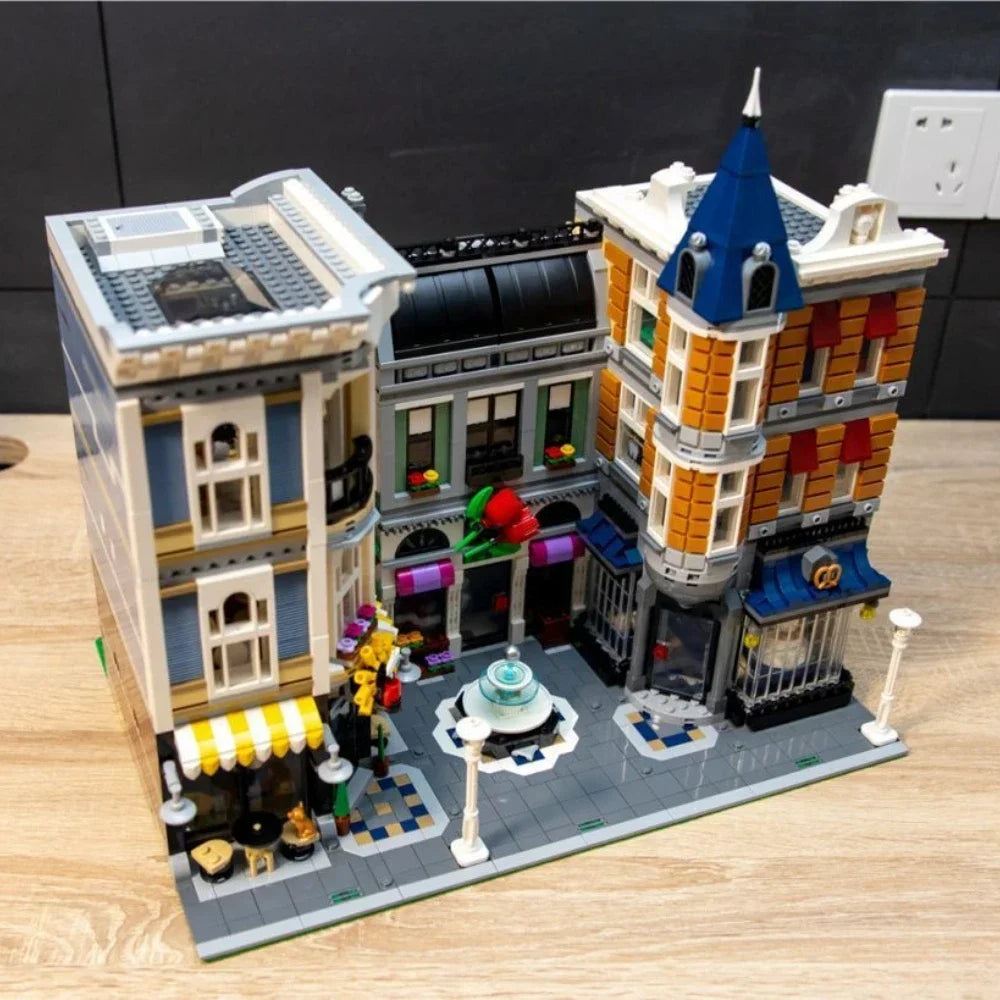 Brick Bank Corner MOC Street View Building Blocks Set