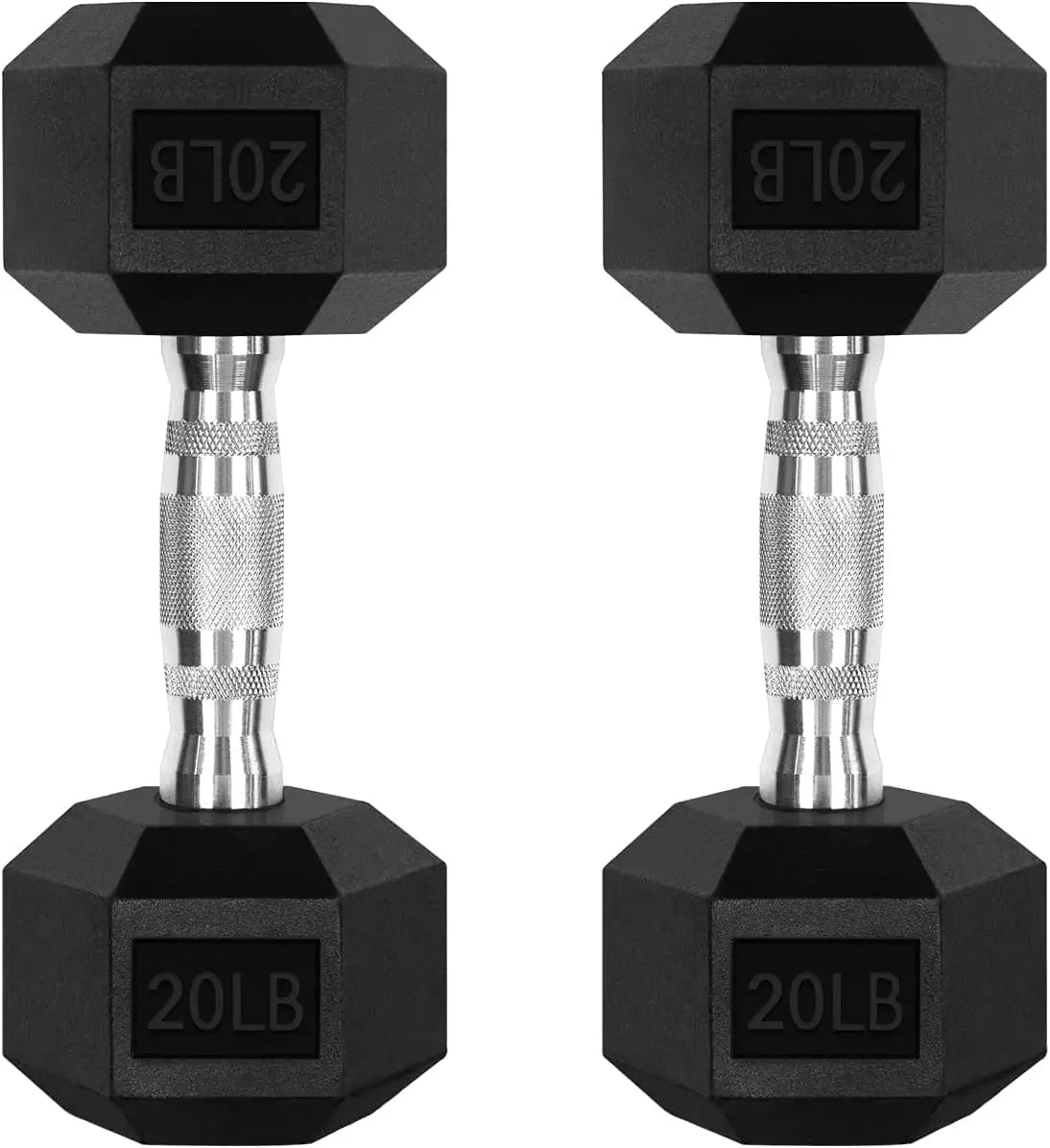 Rubber Hex Dumbbell Set With Optional Rack For Home Gym