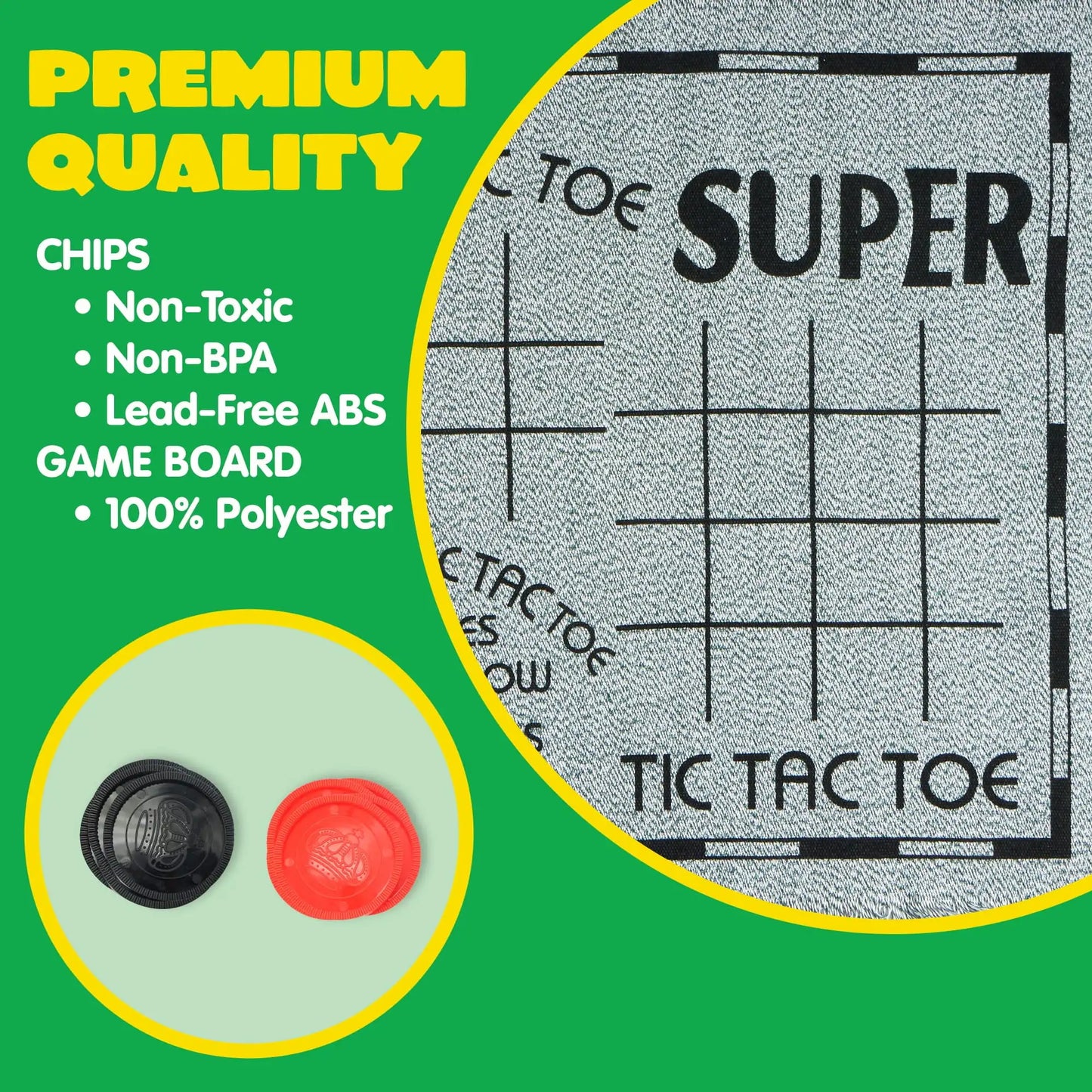 Joyfy 3-In-1 Vintage Giant Checkers And Tic Tac Toe Game