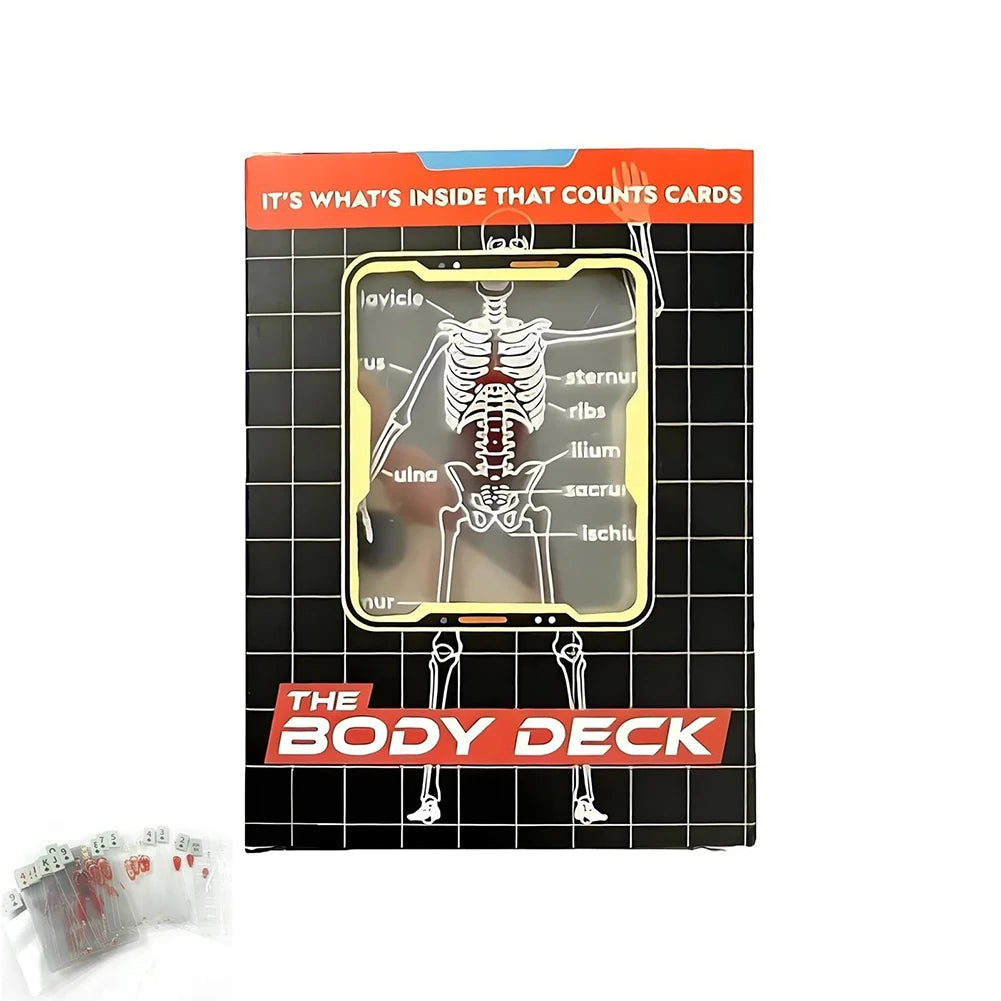 Body Deck Anatomy Reusable Transparent Playing Cards for Anatomy Enthusiasts