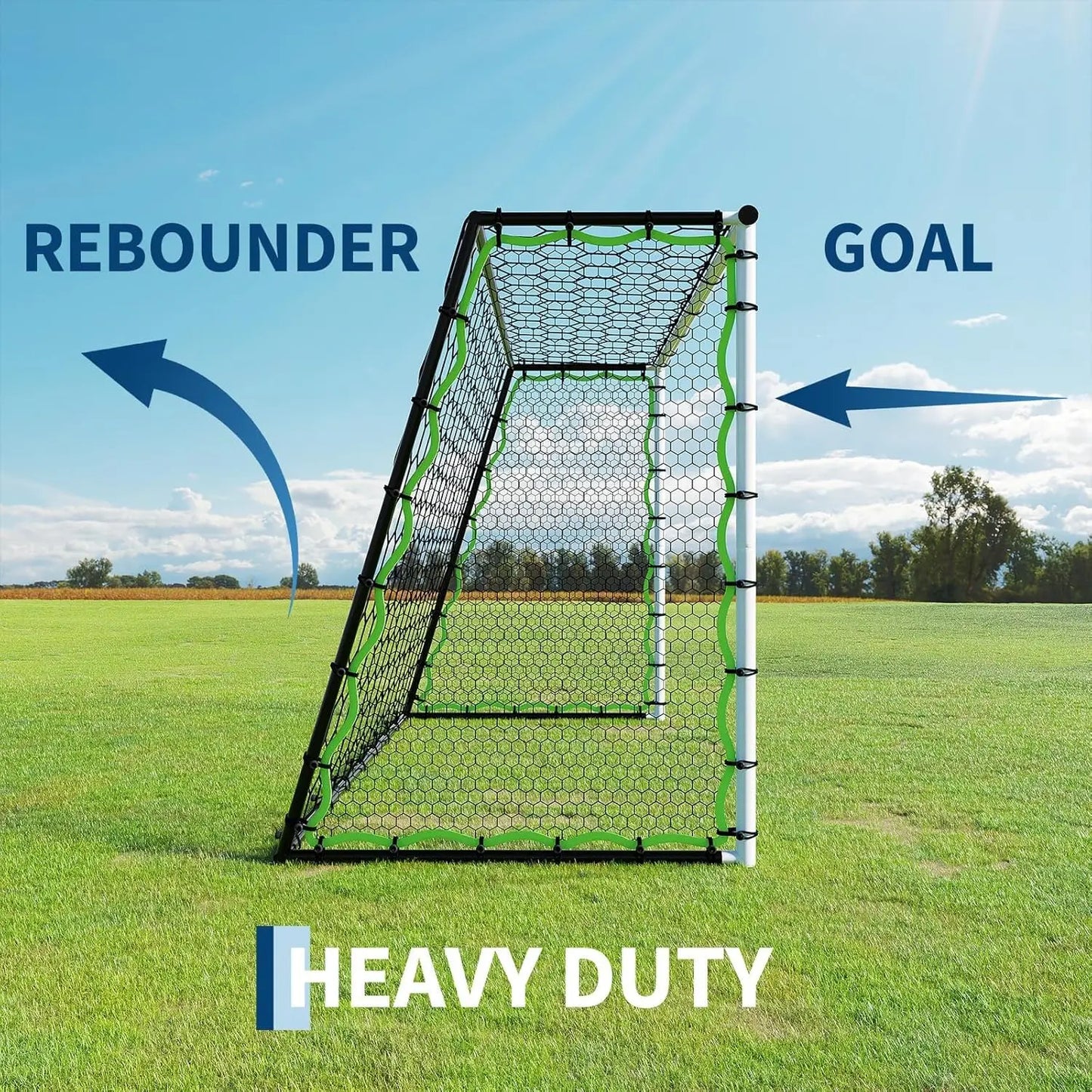 HiMISS 3-in-1 Soccer Goal Rebounder for Passing and Ball Control