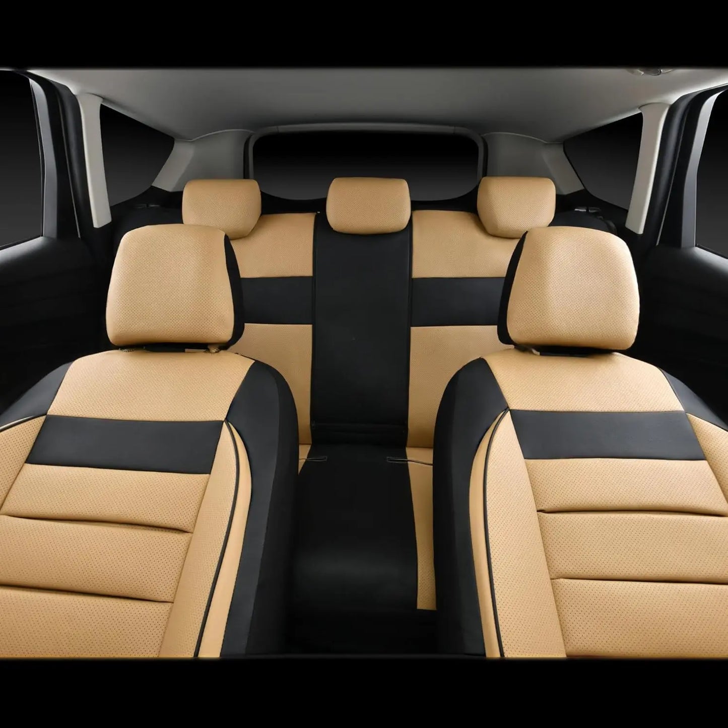 Universal Leather Seat Covers With 3D Foam Back Support