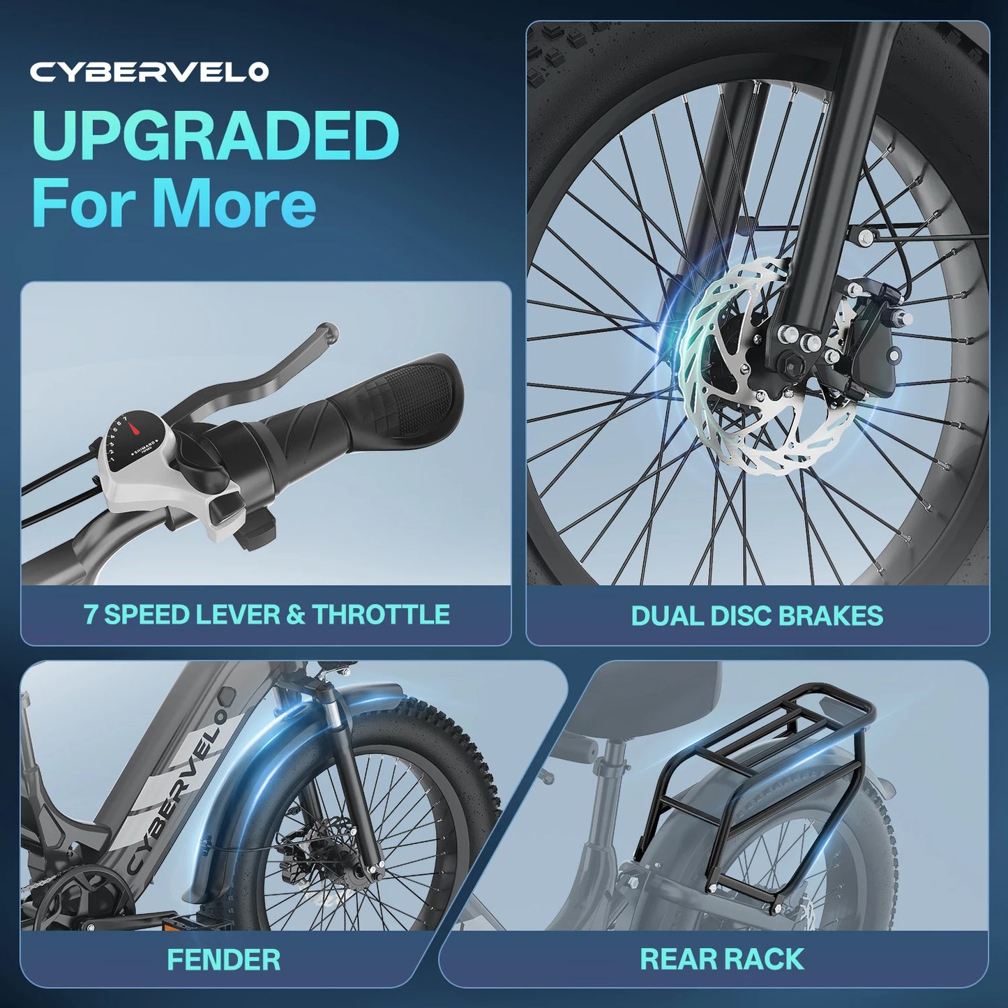 CYBERVELO EK12 Electric Bike 1500W Peak 20Ah Battery