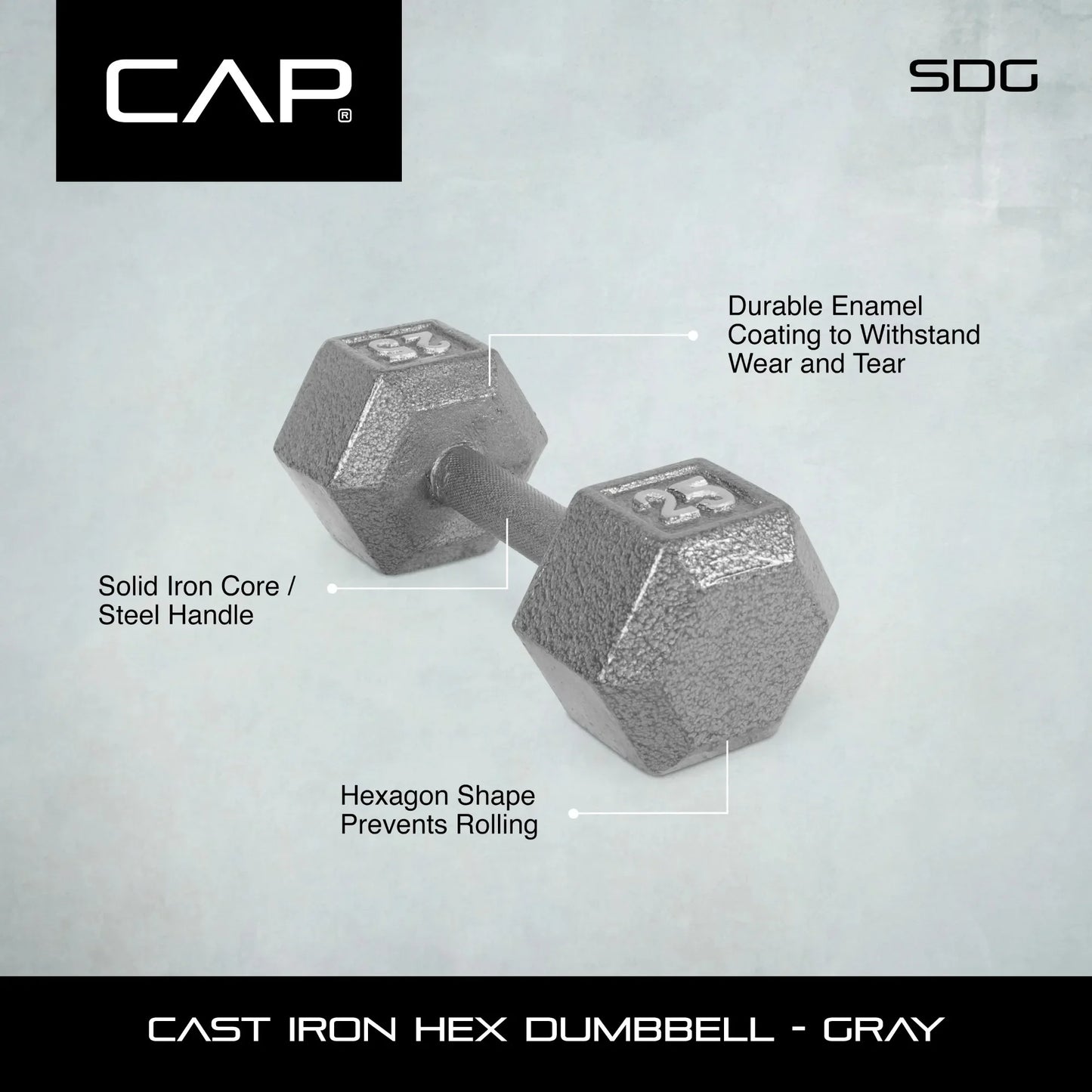Cast Iron Hex Dumbbell For Home Gym And Strength Training