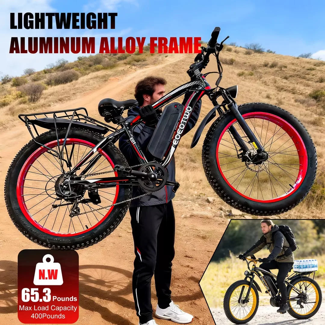 EOEOTWO 1500W Fat Tire Electric Mountain Bike All Terrain