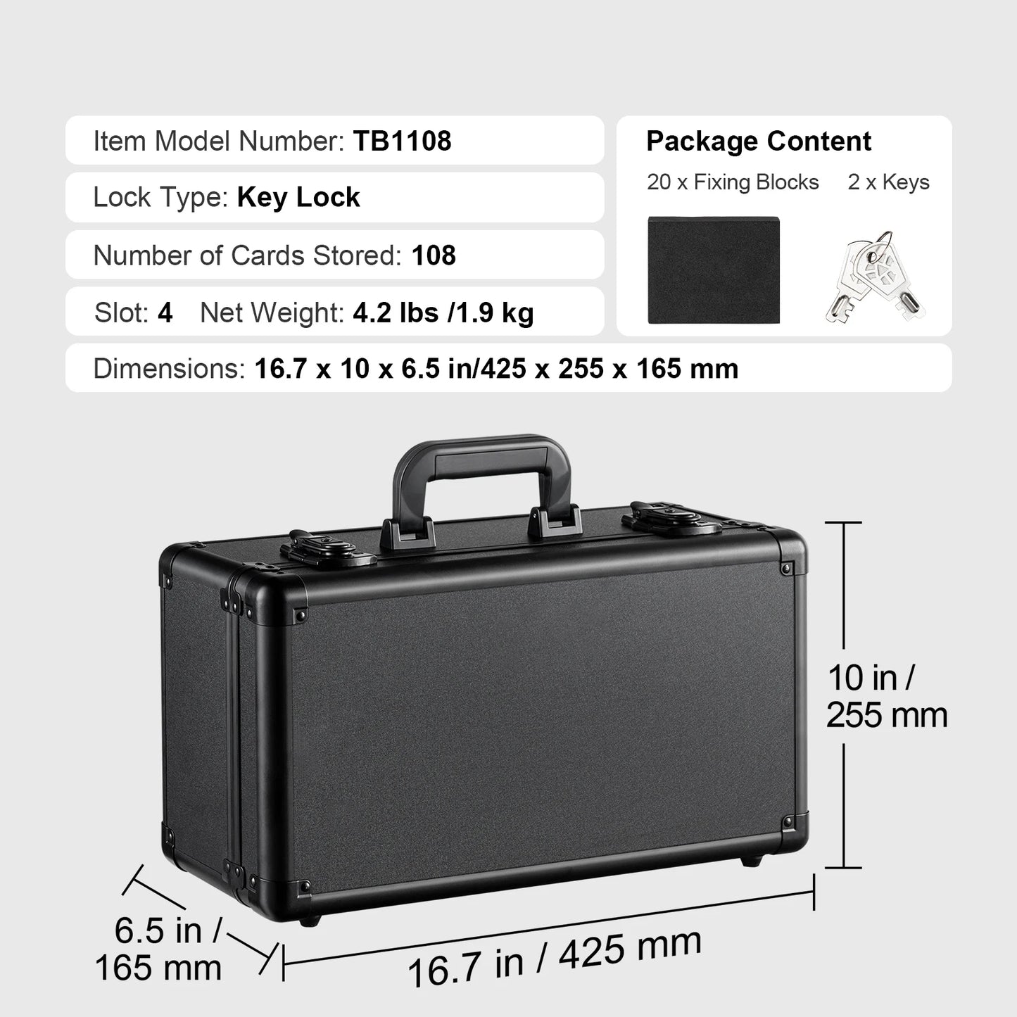 SucceBuy Graded Card Storage Box 4 Or 5 Slots Lock