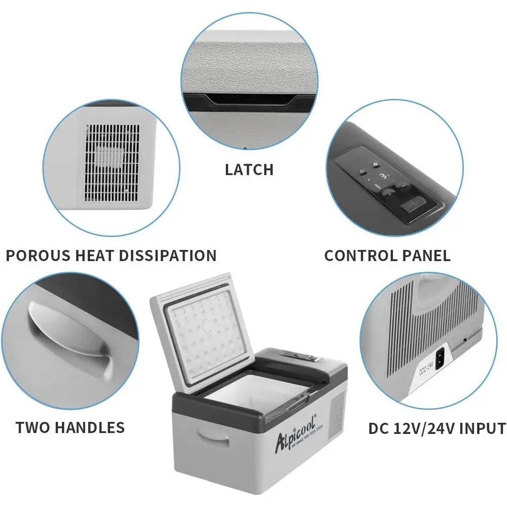 Portable Car Refrigerator With Temperature Control For Outdoor Use