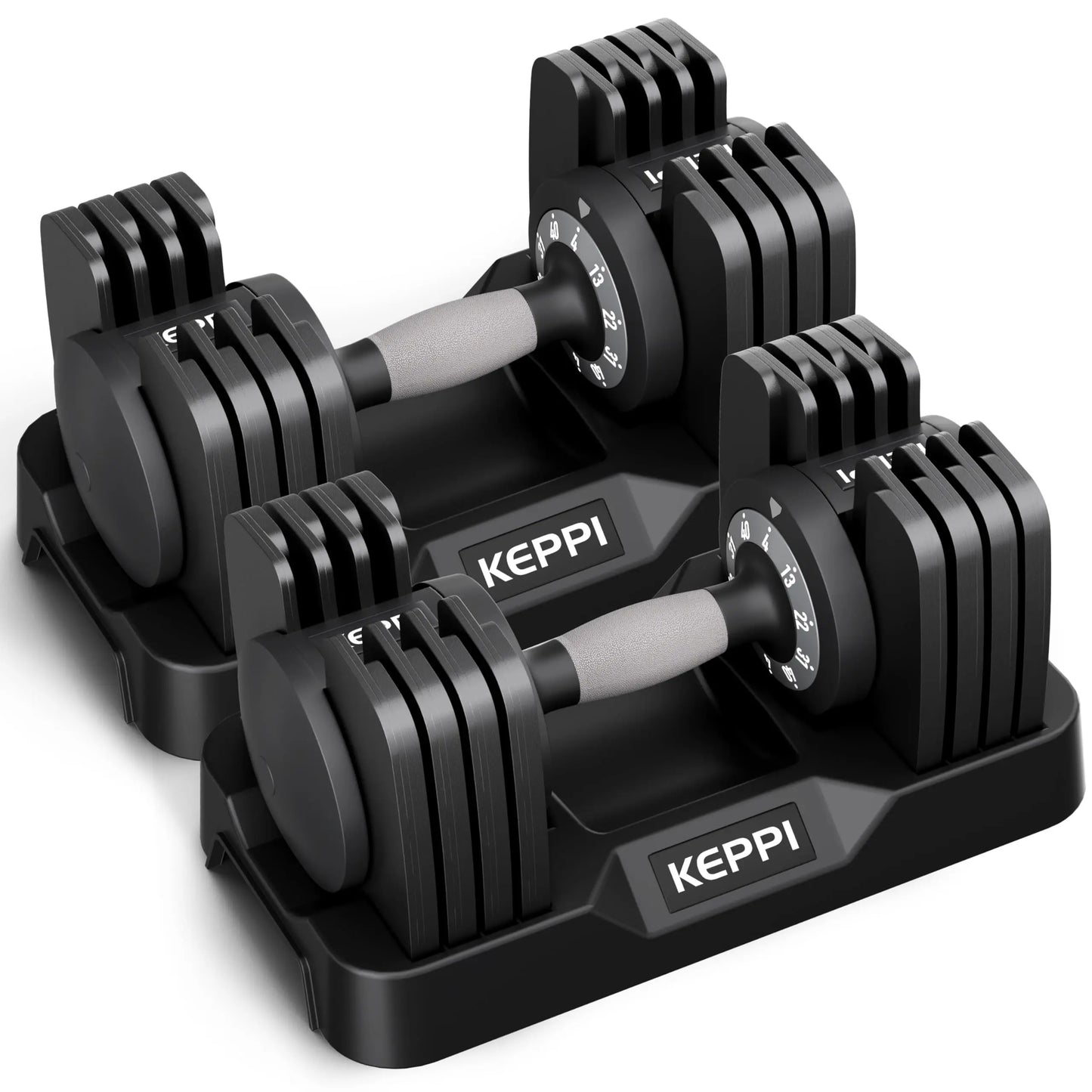 Keppi Adjustable Dumbbells Set Anti Slip Metal Fast Adjust Handles