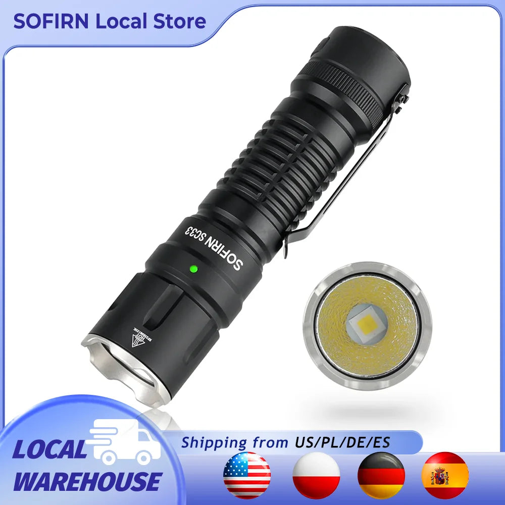 Sofirn SC33 XHP70.3 HI LED Flashlight 5200lm USB Rechargeable Torch