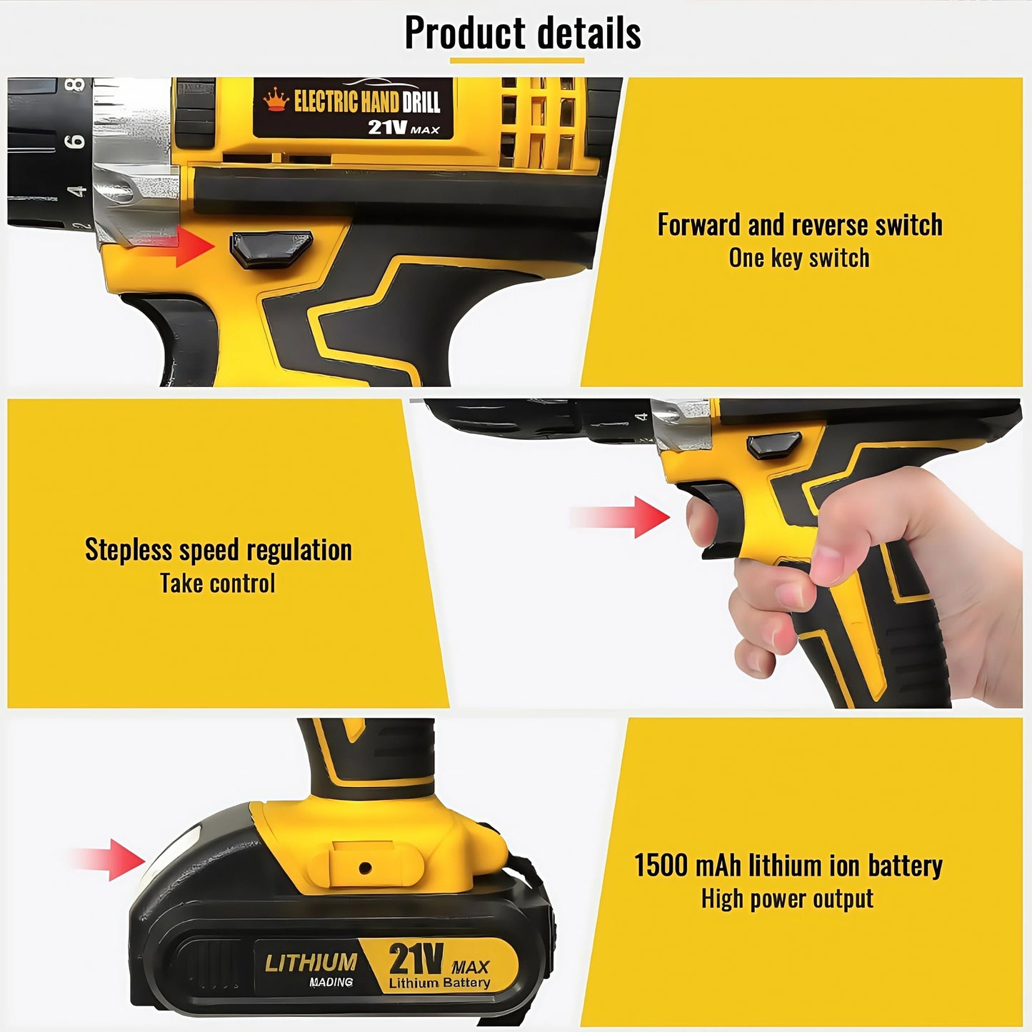 Lithium Battery Powered Drill And Screwdriver Combo Kit For DIY