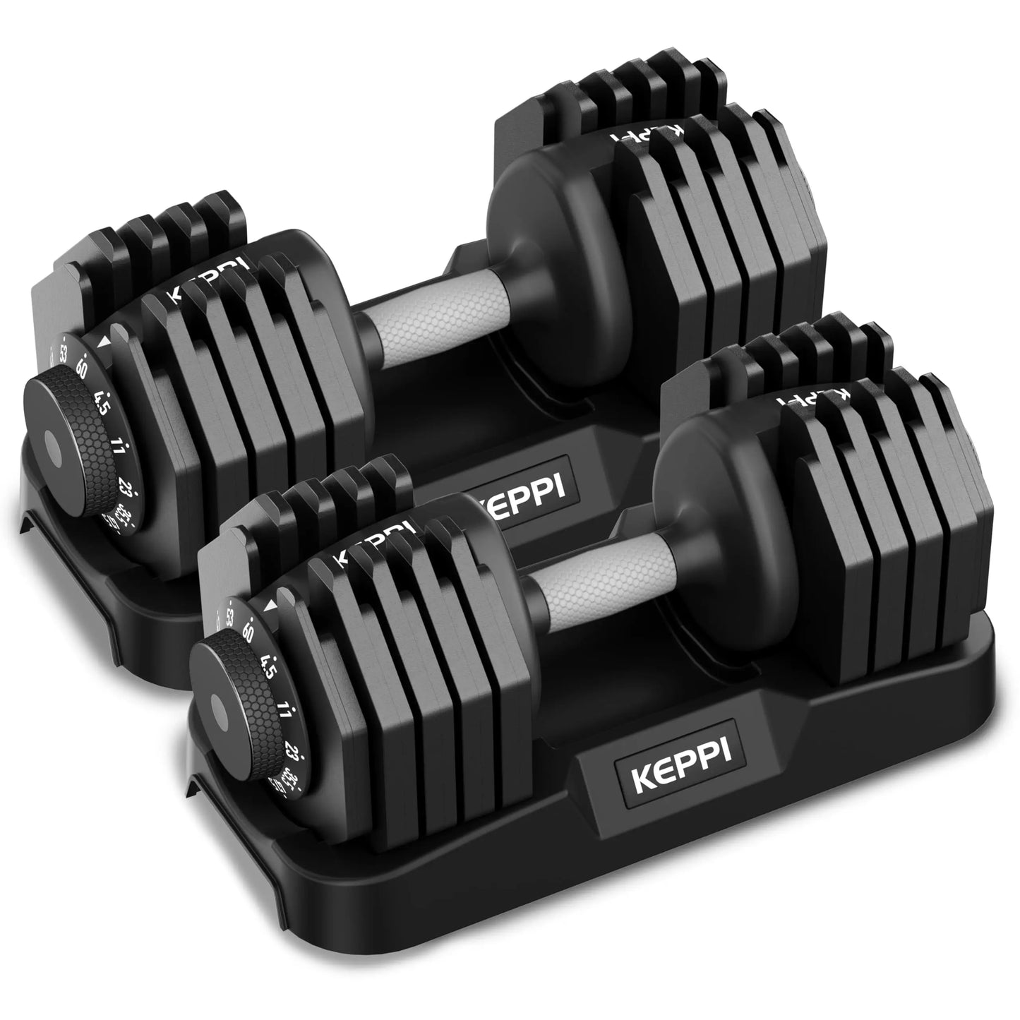 Keppi Adjustable Dumbbells Set Anti Slip Metal Fast Adjust Handles