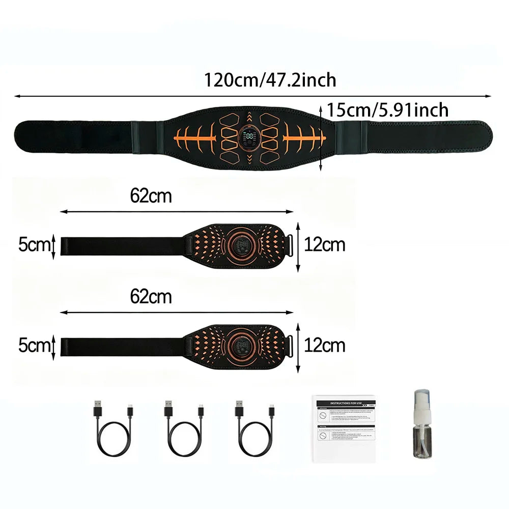 Rechargeable Smart Abs Trainer Belt For Full Body Massage