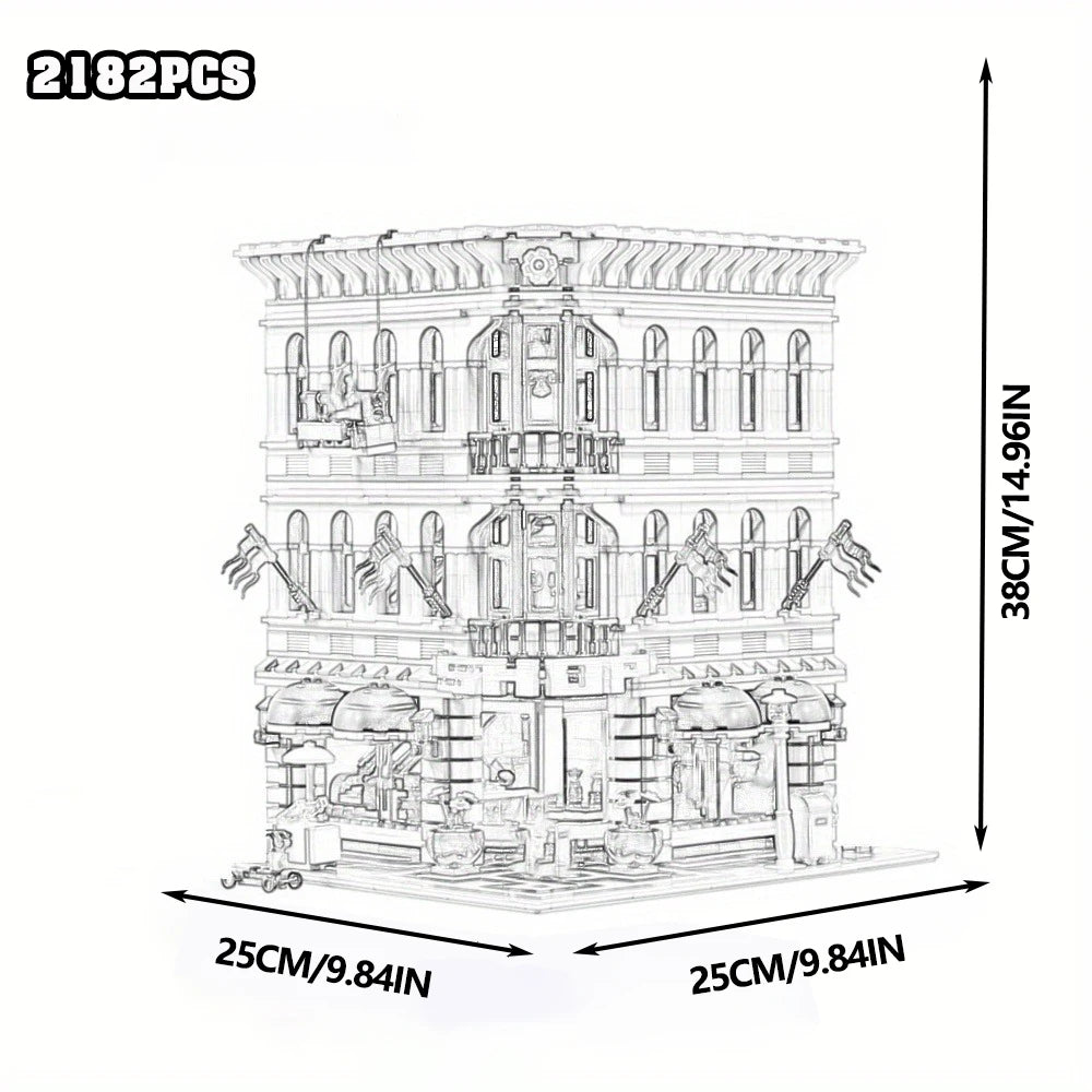 Brick Bank Corner MOC Street View Building Blocks Set