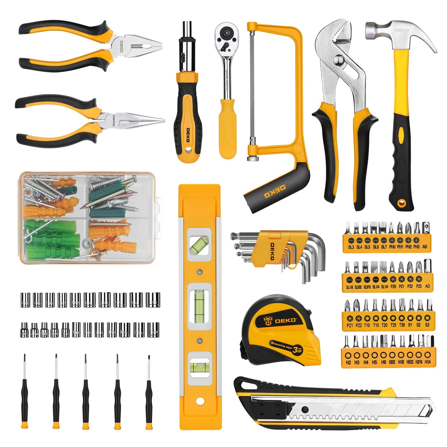 DEKOPRO 228 Piece Socket Wrench Auto Repair Tool Set