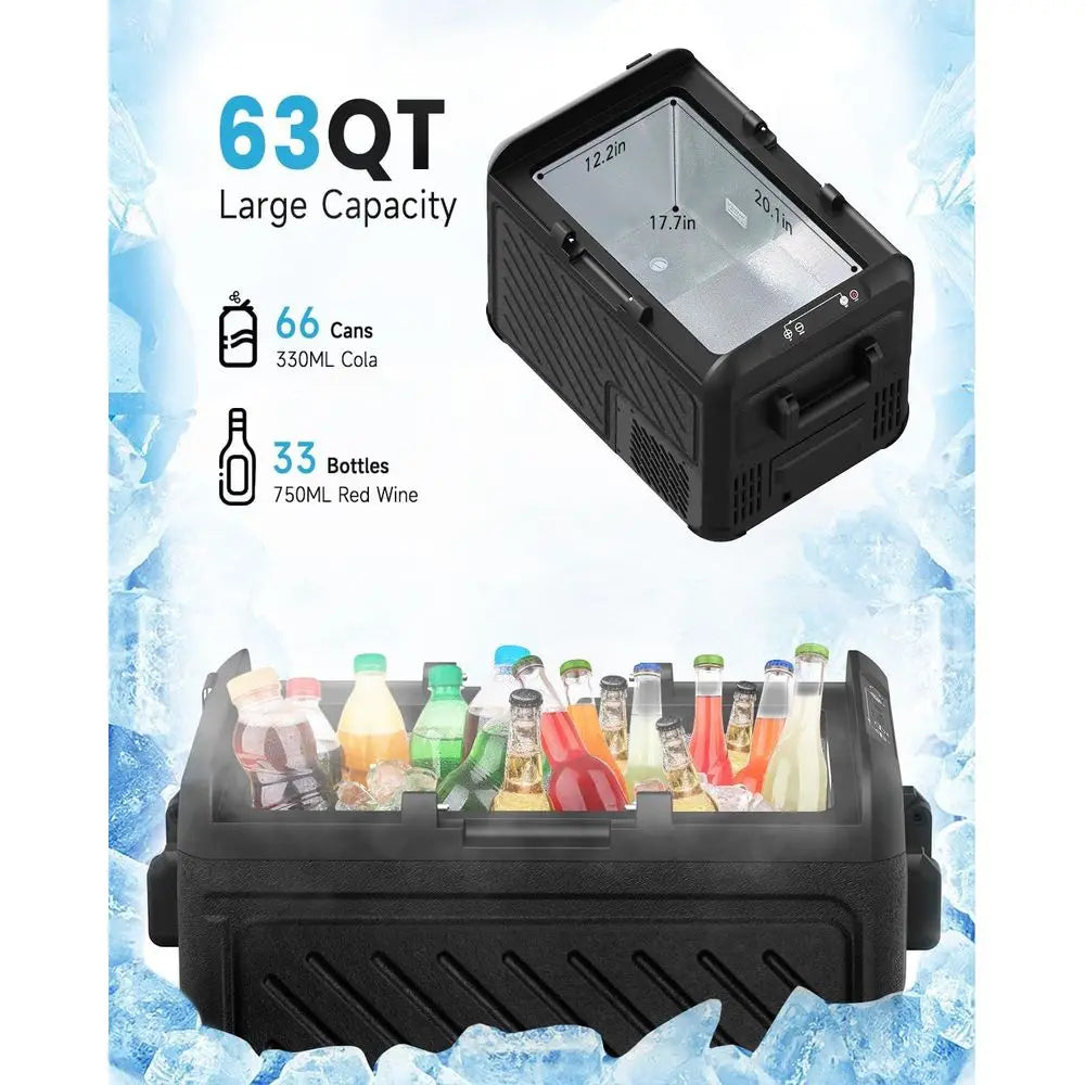 Portable Freezer Cooler With Compressor, 12V And 24V DC And AC 110 240V