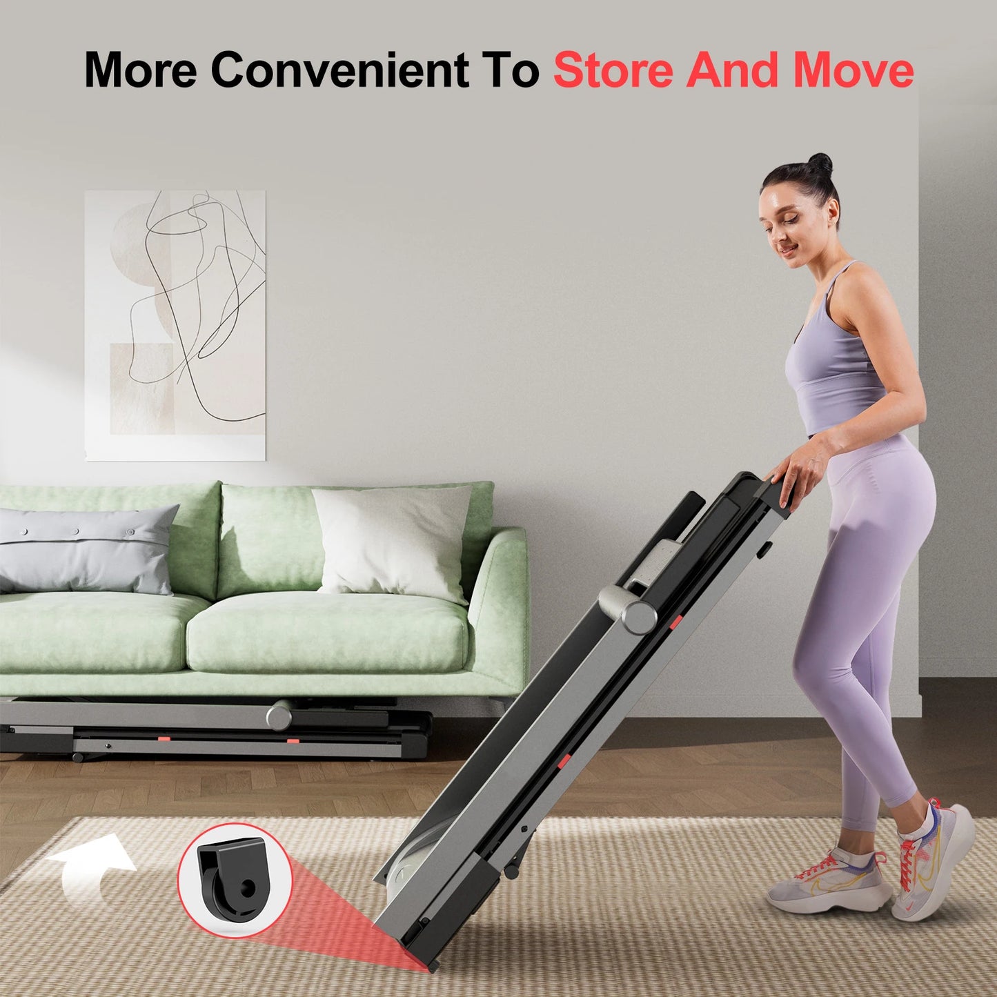 Superun Foldable Incline Treadmill With Touch Screen App Monitoring