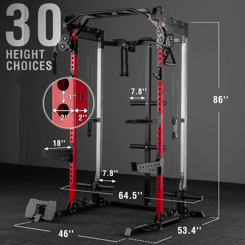 Power Cage 2000LB Power Rack With Independent Dual Pulley