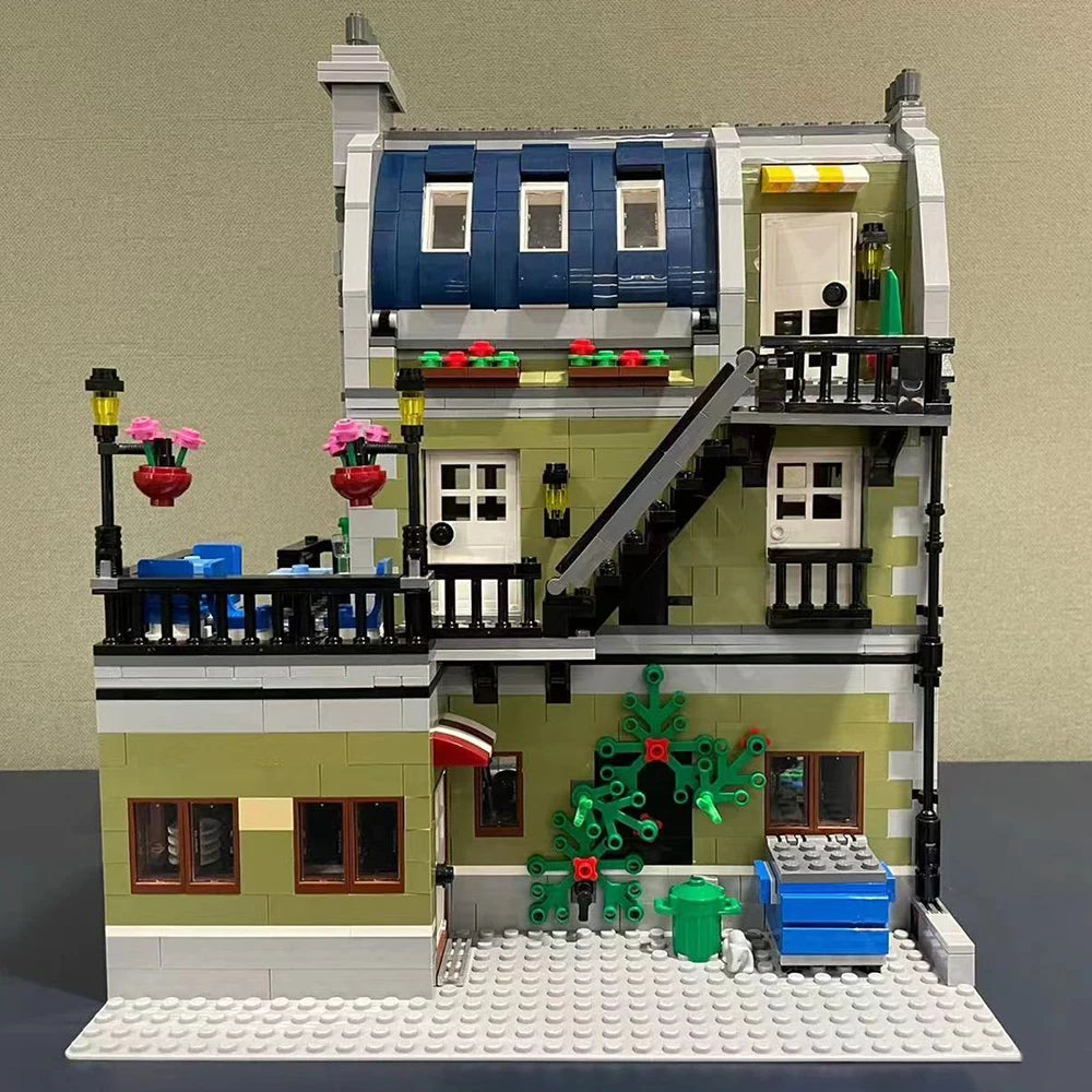 Brick Bank Corner MOC Street View Building Blocks Set