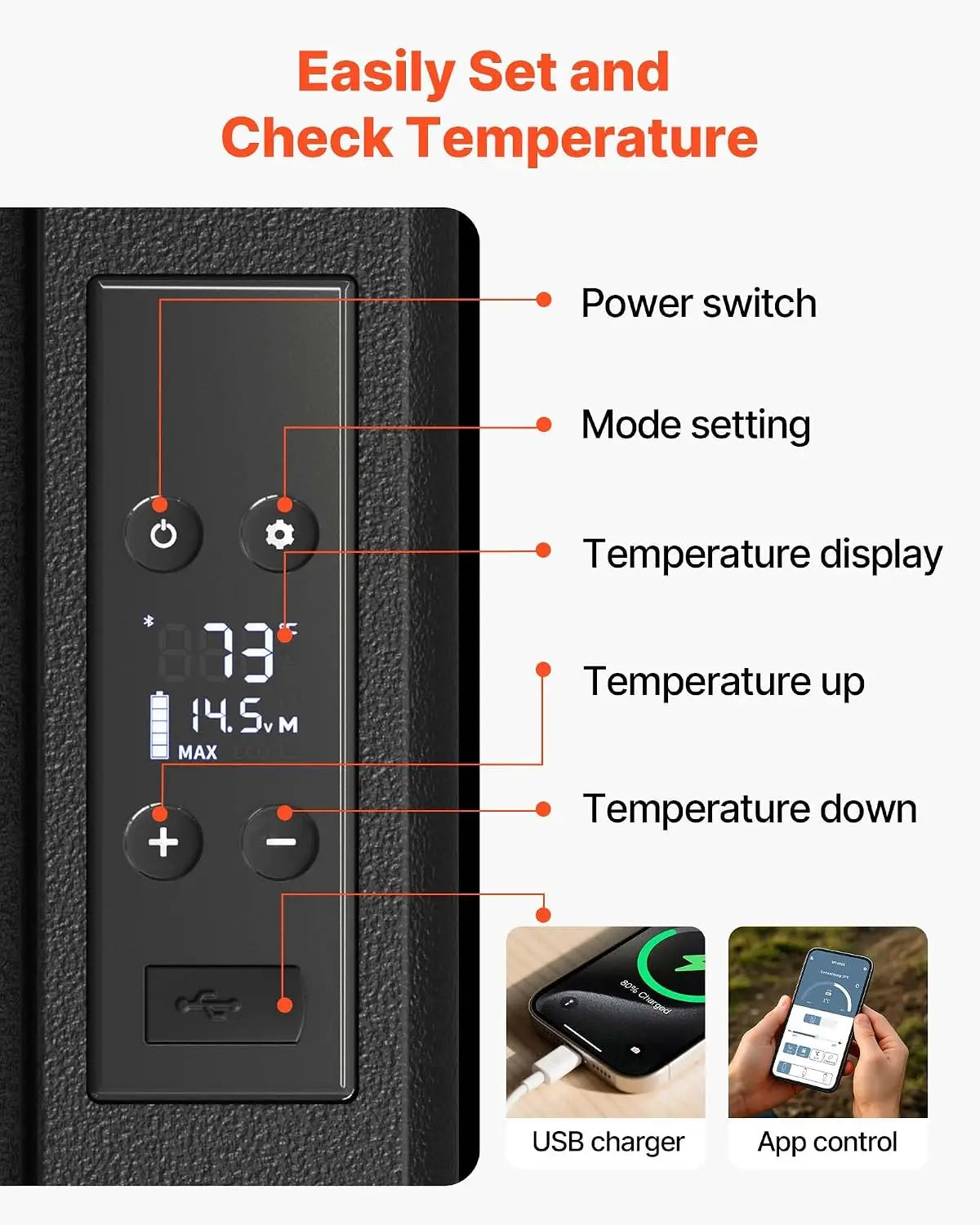 Portable Smart Car Refrigerator With App Temperature Control