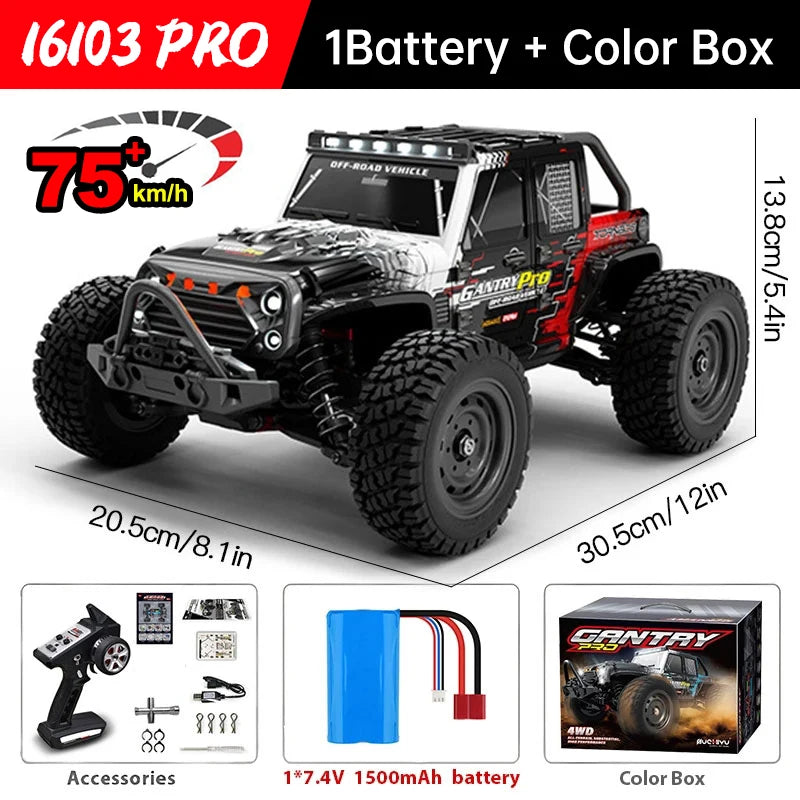 WLtoys 16101 Pro 4WD RC Car With LED Lights Monster
