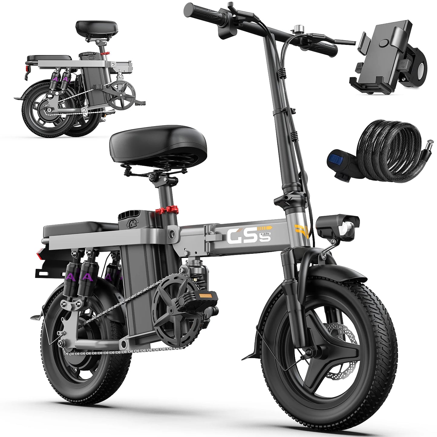 UPlee GS5 Folding Electric Bike With 48V 15Ah Battery