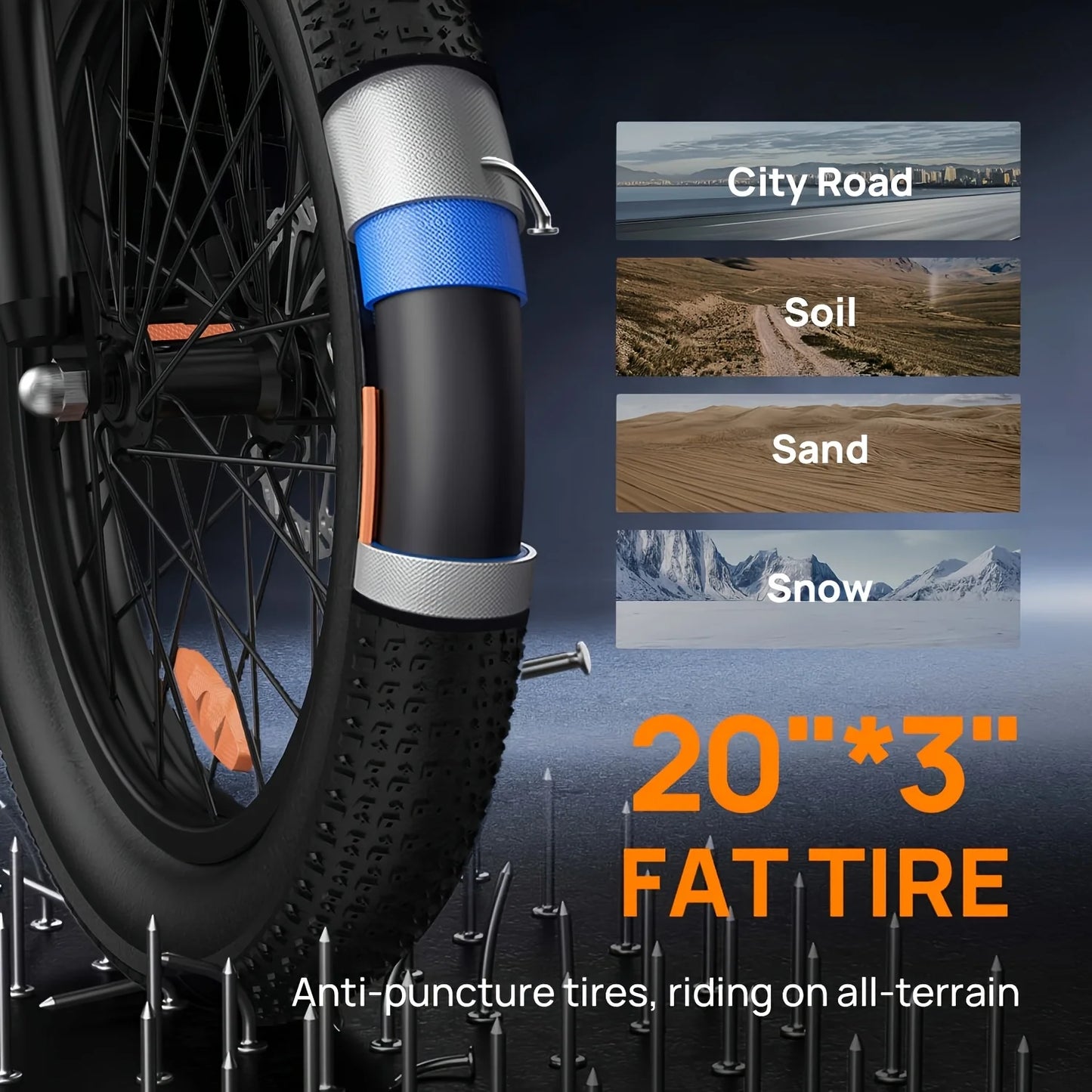 Urlife 1000W E20 Electric Bike Removable Battery Dual Disc Brake