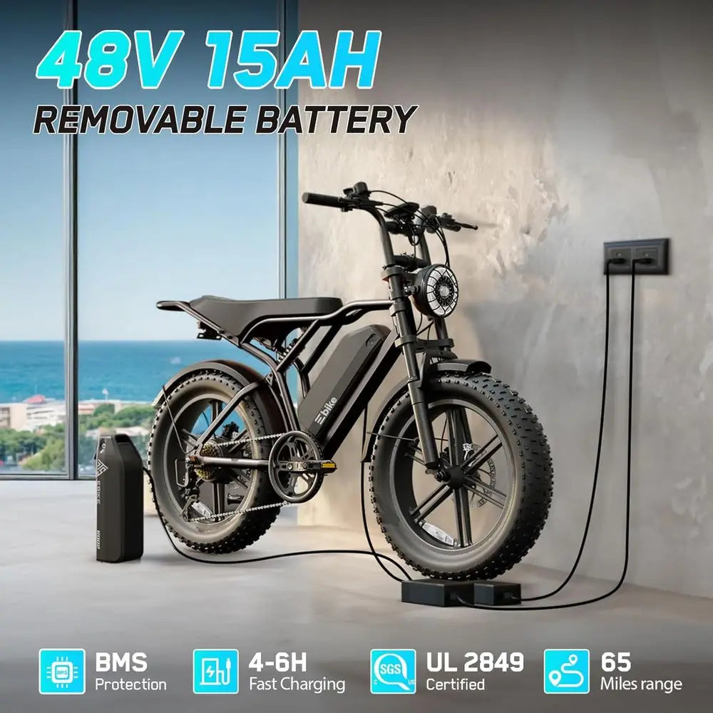 TST 1500W Electric Bike For Adults With 60 Miles Range