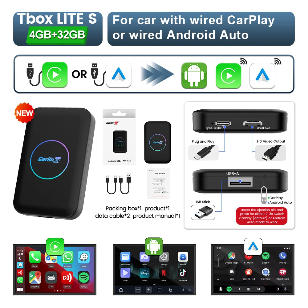 Carlinkit Android TV Box CarPlay AI Box Auto Connect